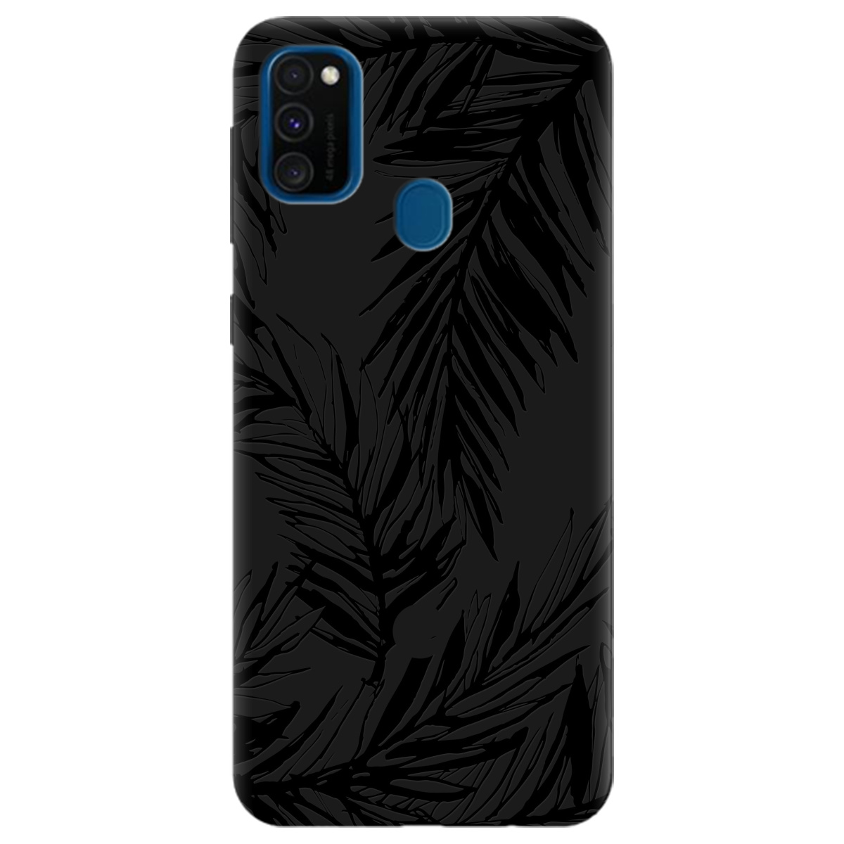 Чехол для Samsung Galaxy M30s черный матовый soft touch Tropics - фото 1 - Чехлы для телефонов