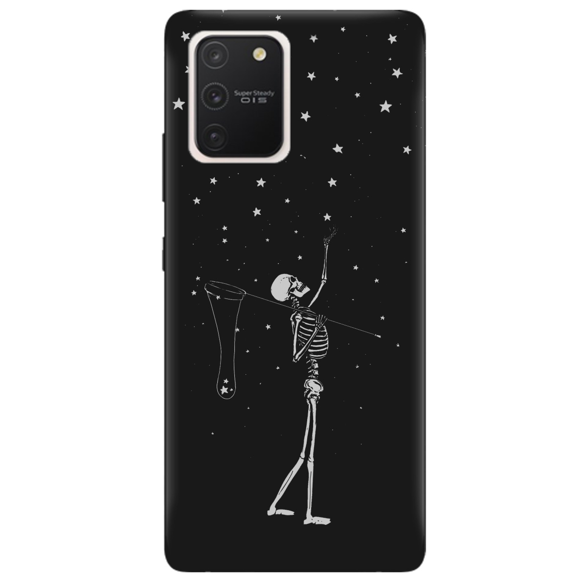 Чехол для Samsung Galaxy S10 Lite черный матовый soft touch Stars night - фото 1 - Чехлы для телефонов