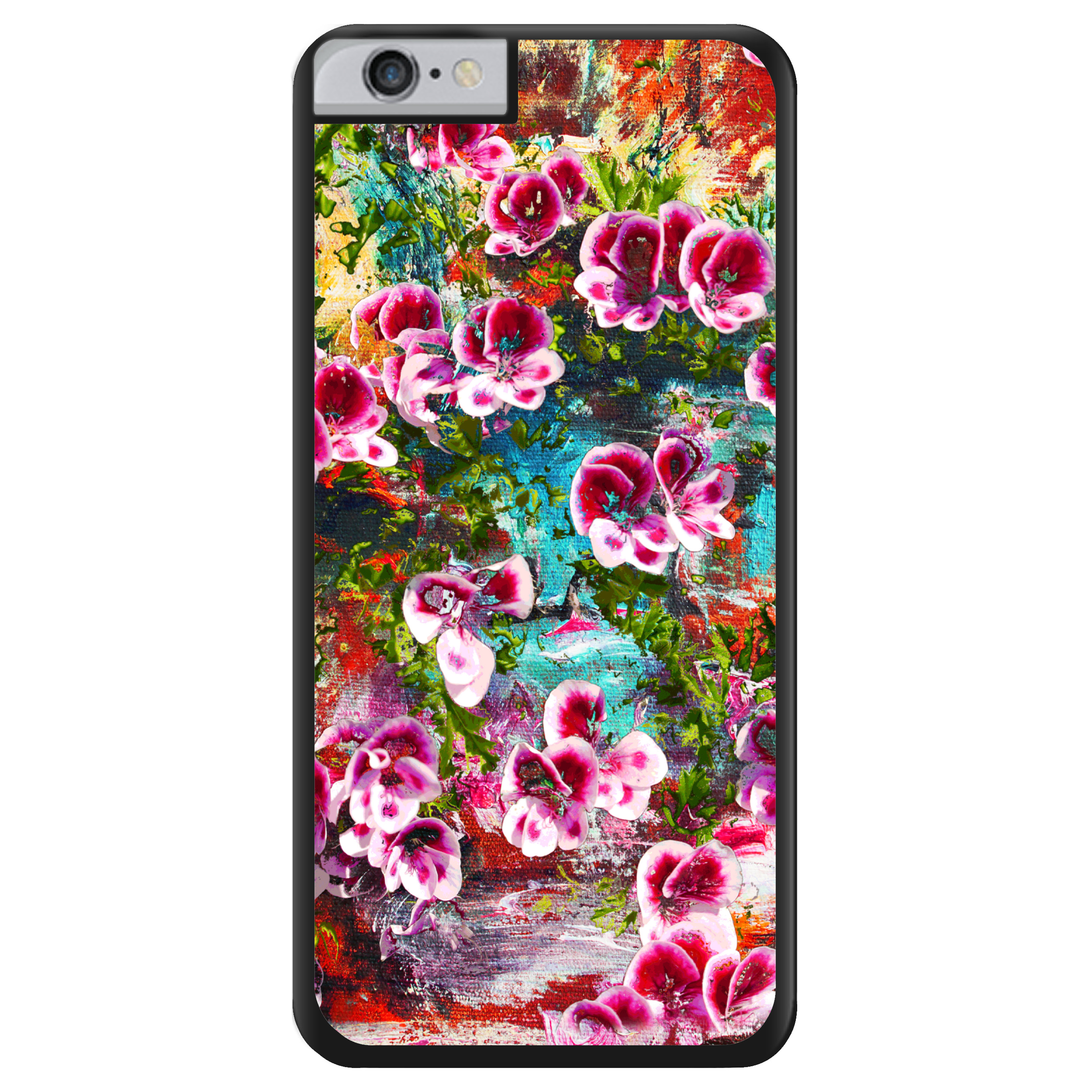 Чохол для Apple iPhone 6/6S 2D пластиковий з чорними силіконовими бортиками Watercolor flowers - фото 1 Чохол для Apple iPhone 6/6S 2D пластиковий з чорними силіконовими бортиками Watercolor flowers - фото 1 - Чохли для телефонів