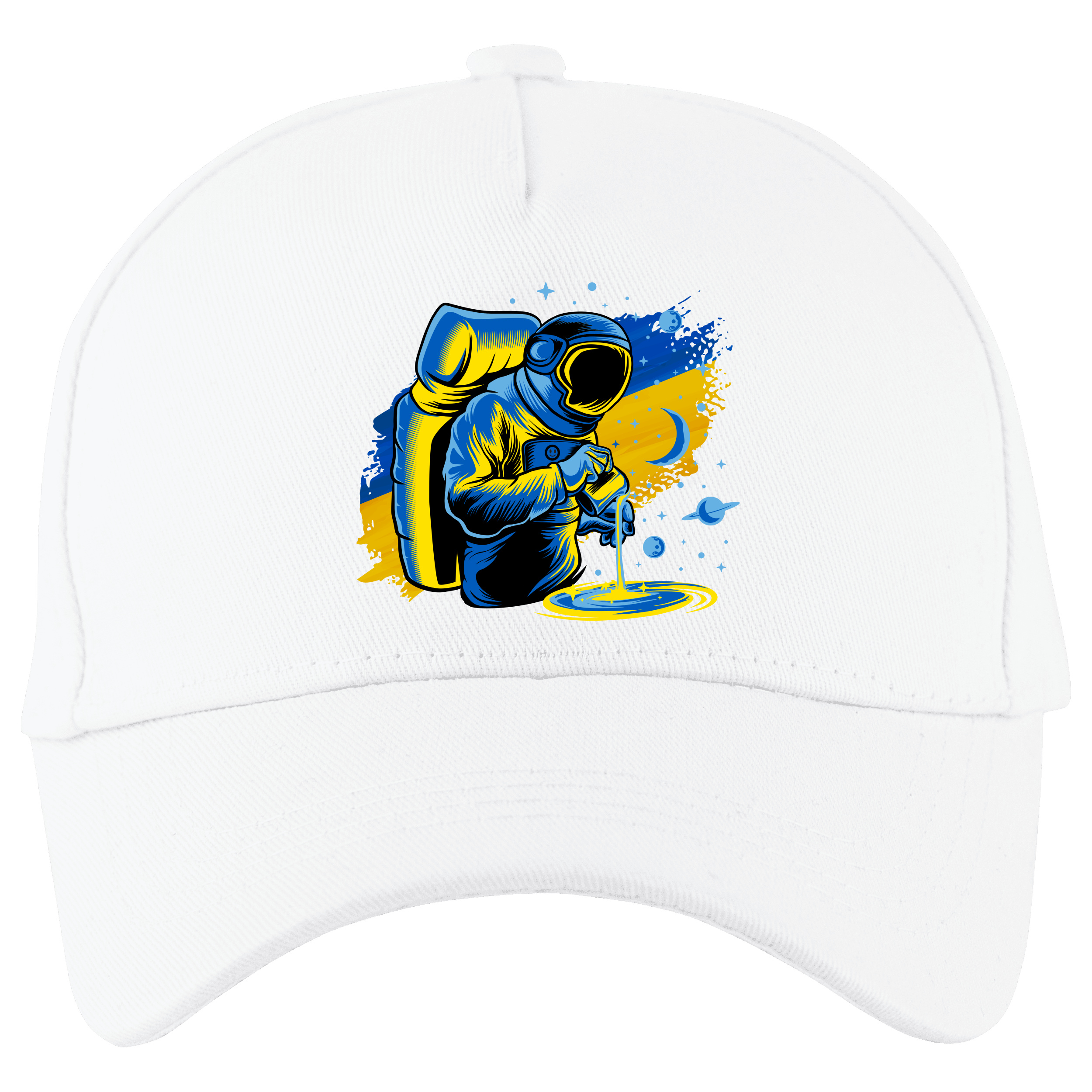 Кепка пятиклинка детская белая (хлопок) Ukrainian universe - фото 1 - Кепки, панамы