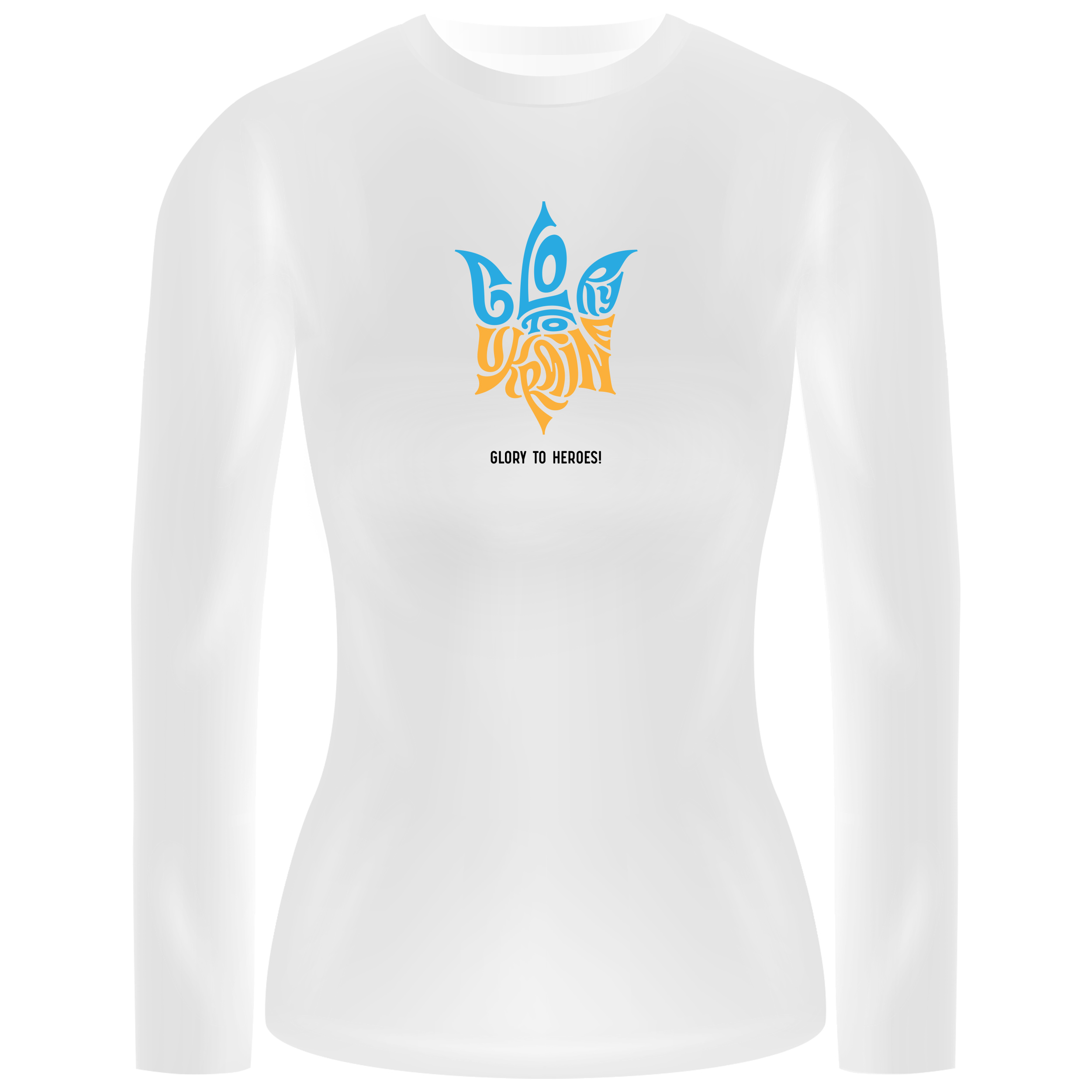 Лонгслив женский белый хлопок/эластан Glory to Ukraine XS - фото 1 - Лонгсливы