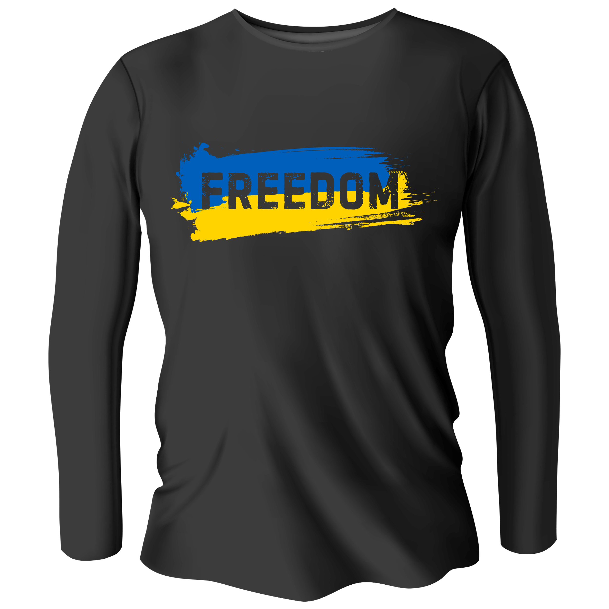 Лонгслив мужской чёрный хлопок/эластан Freedom S - фото 1 - Лонгсливы