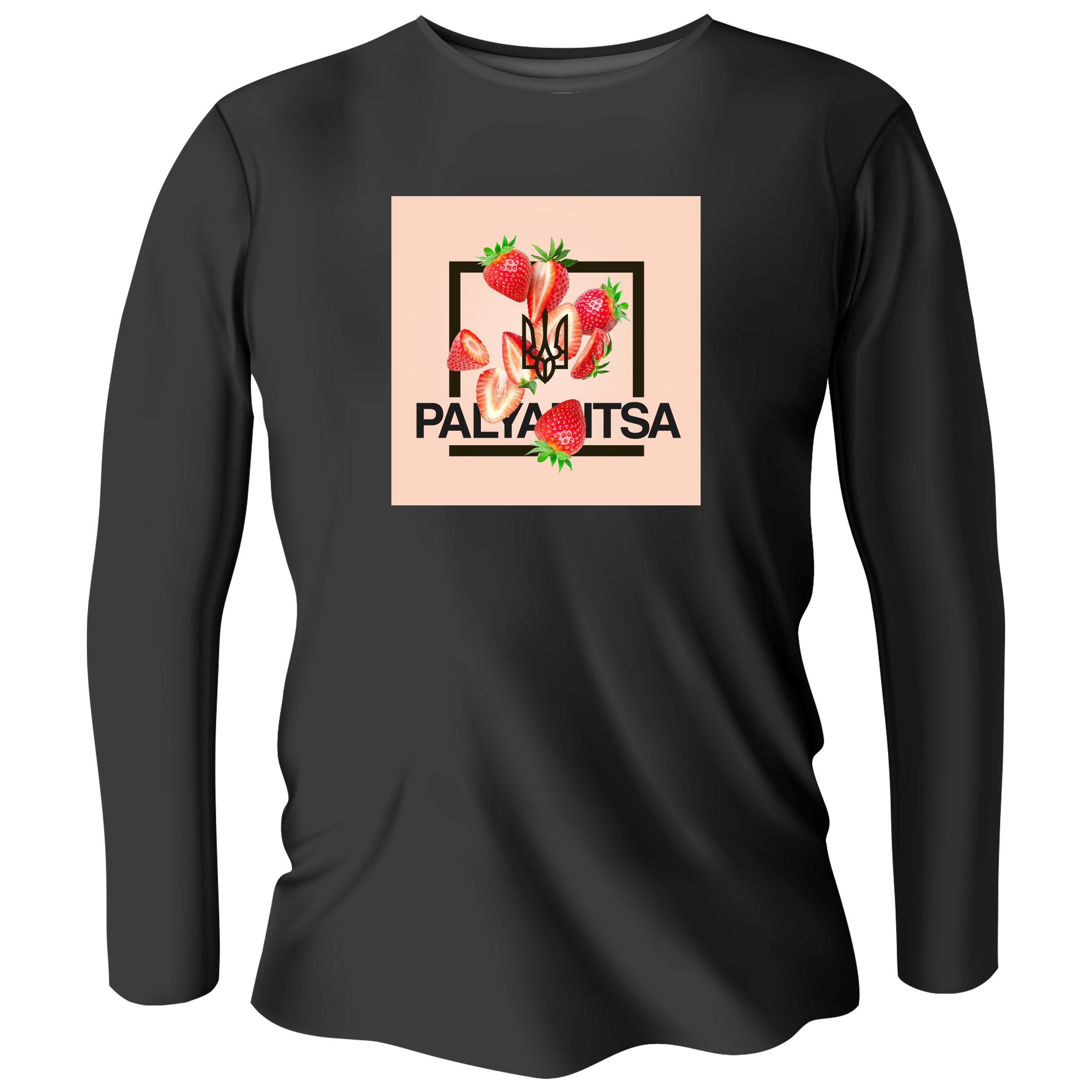 Лонгслів чоловічий чорний бавовна/еластан Palyanitsa M - фото 1 - Лонгсліви