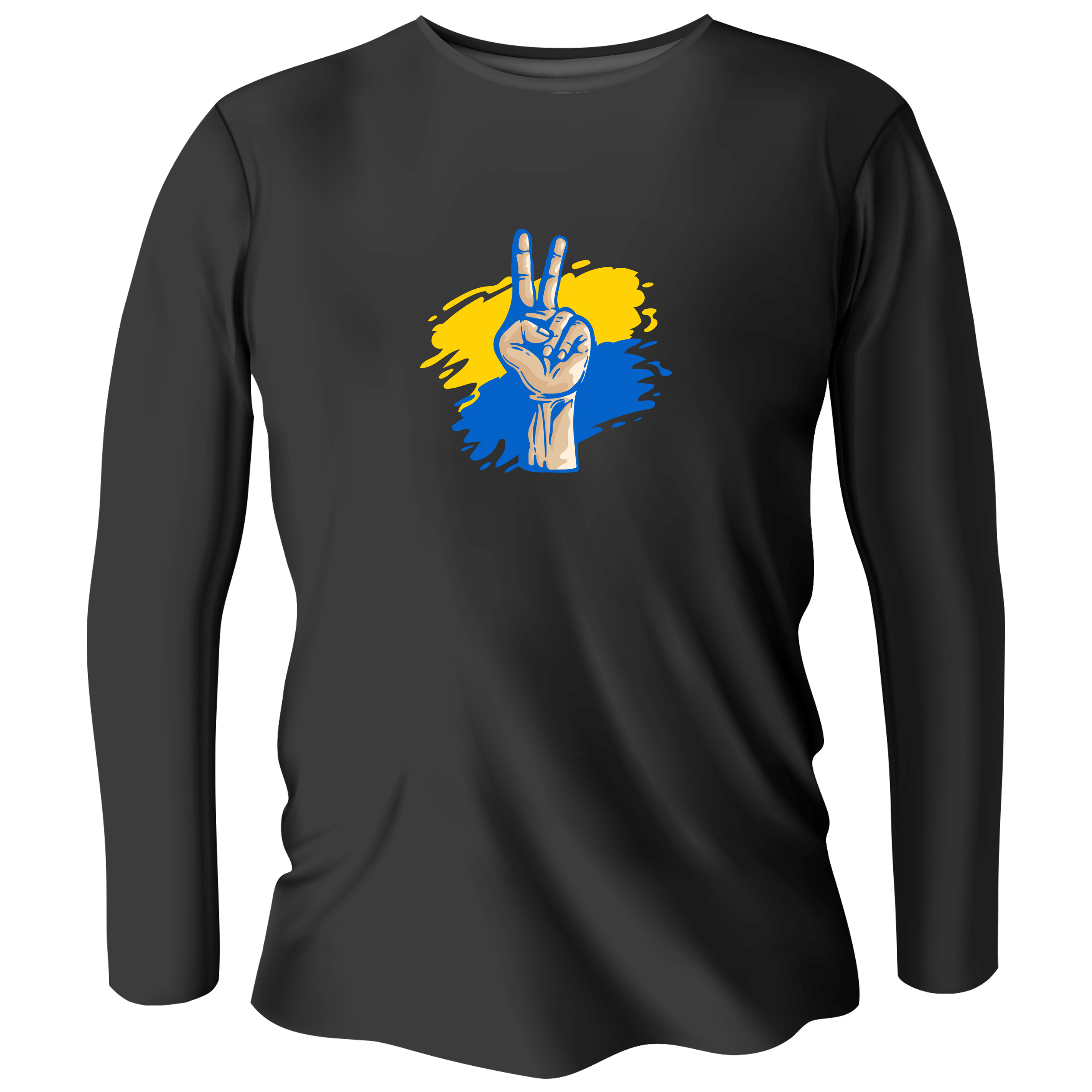 Лонгслив мужской чёрный хлопок/эластан Peace XL - фото 1 - Лонгсливы