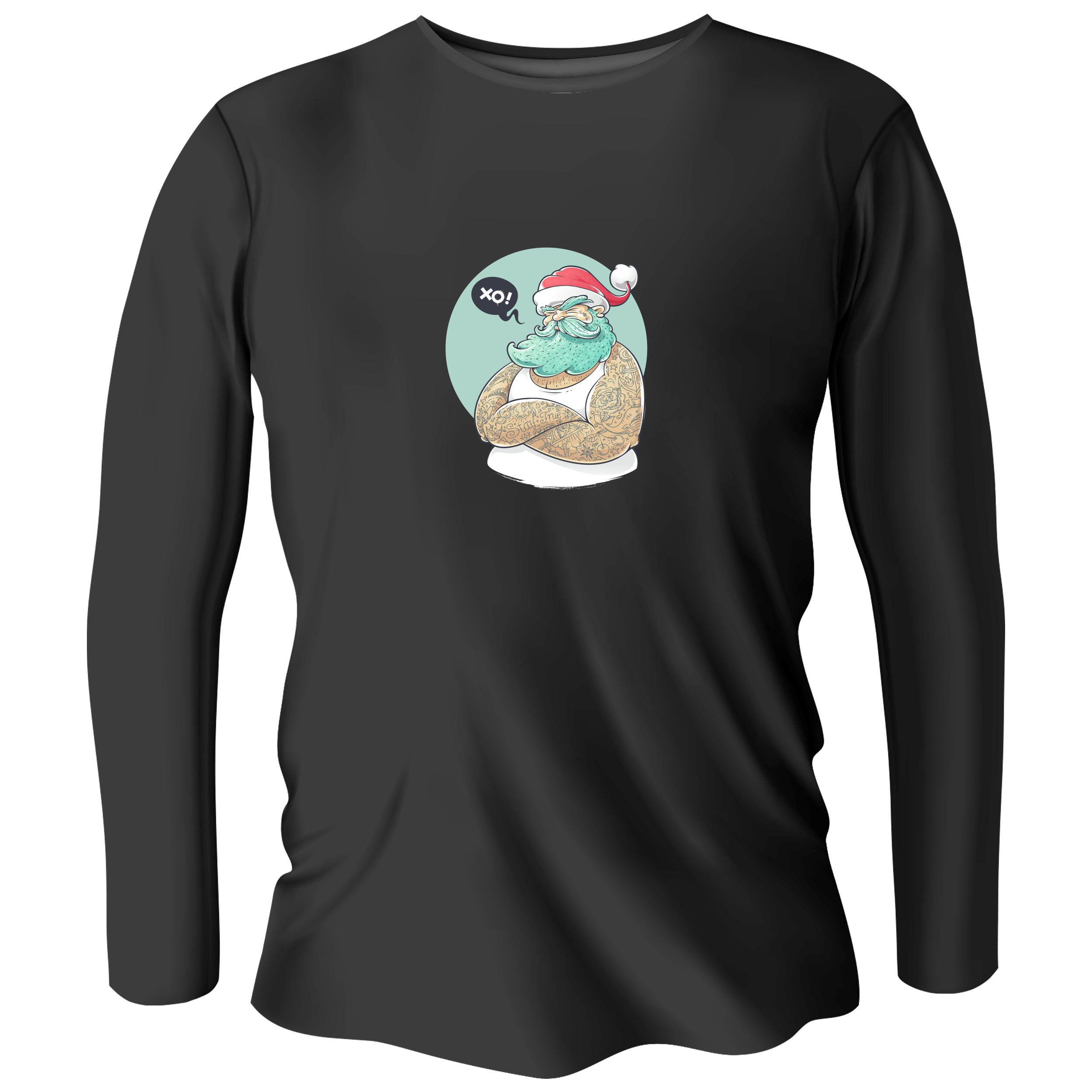 Лонгслив мужской чёрный хлопок/эластан Angry santa M - фото 1 Лонгслив мужской чёрный хлопок/эластан Angry santa M - фото 1 - Лонгсливы