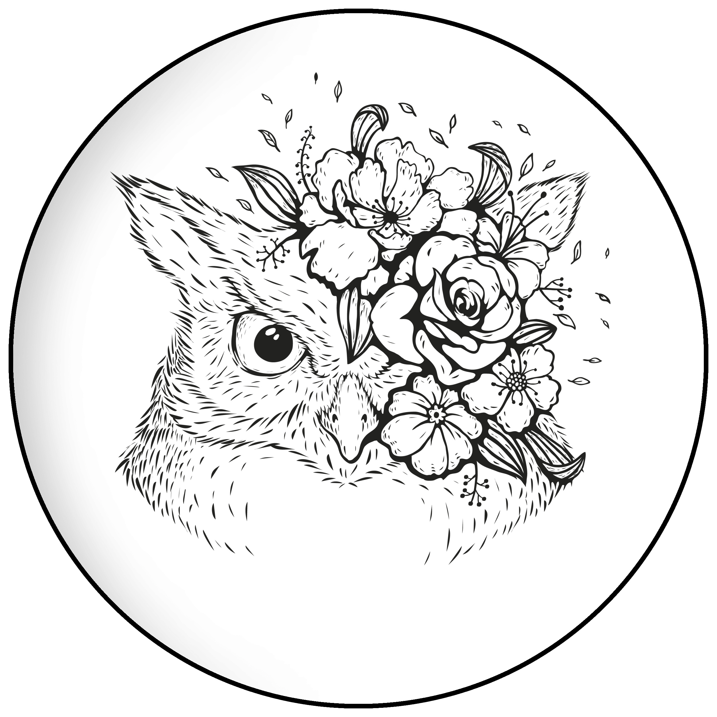 Попсокет пластиковий круглий чорний (d = 37 мм) dark owl - фото 1 - Тримачі, штативи, підставки, LED лампи для Селфі