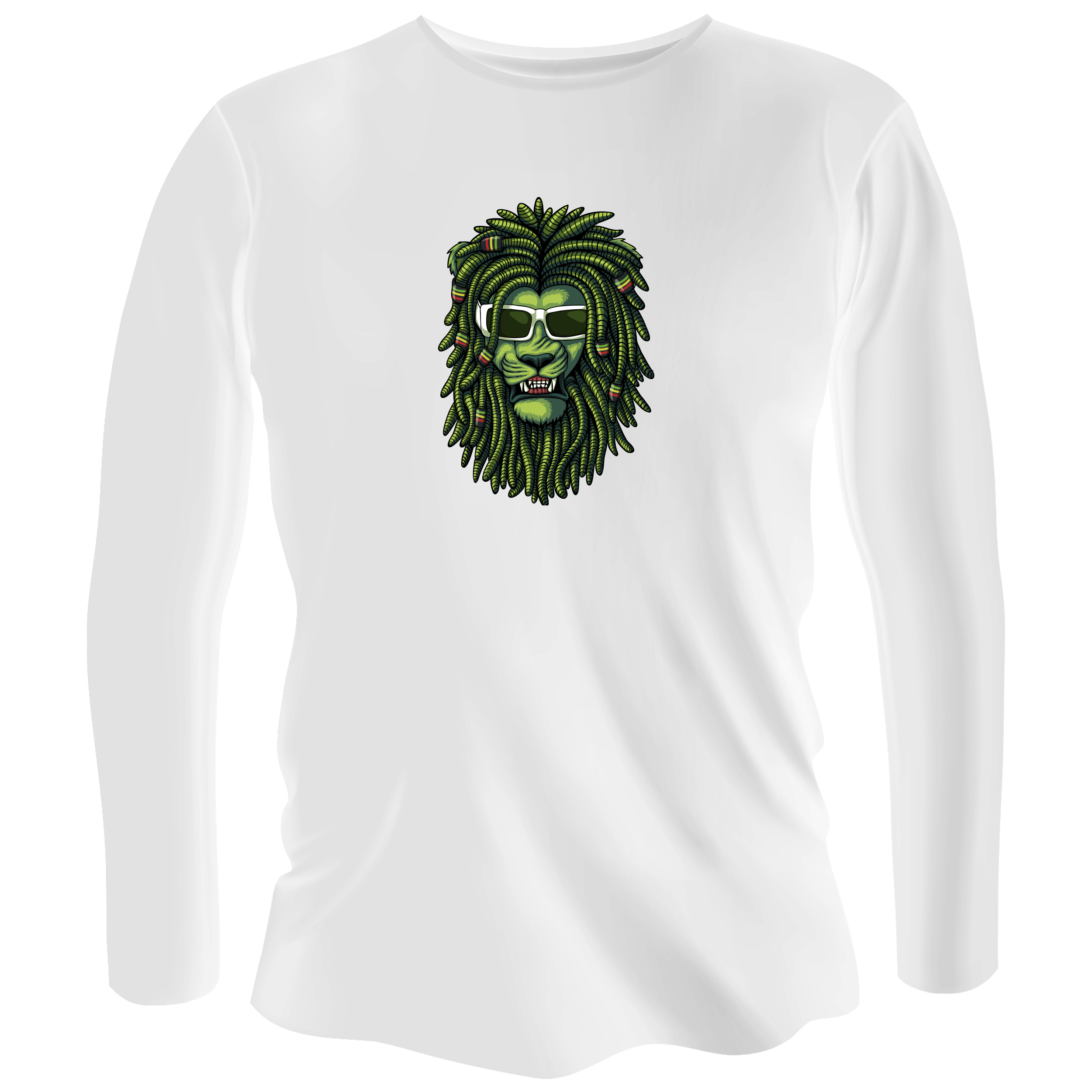 Лонгслів чоловічий білий бавовна/еластан Green lion XS - фото 1 - Лонгсліви