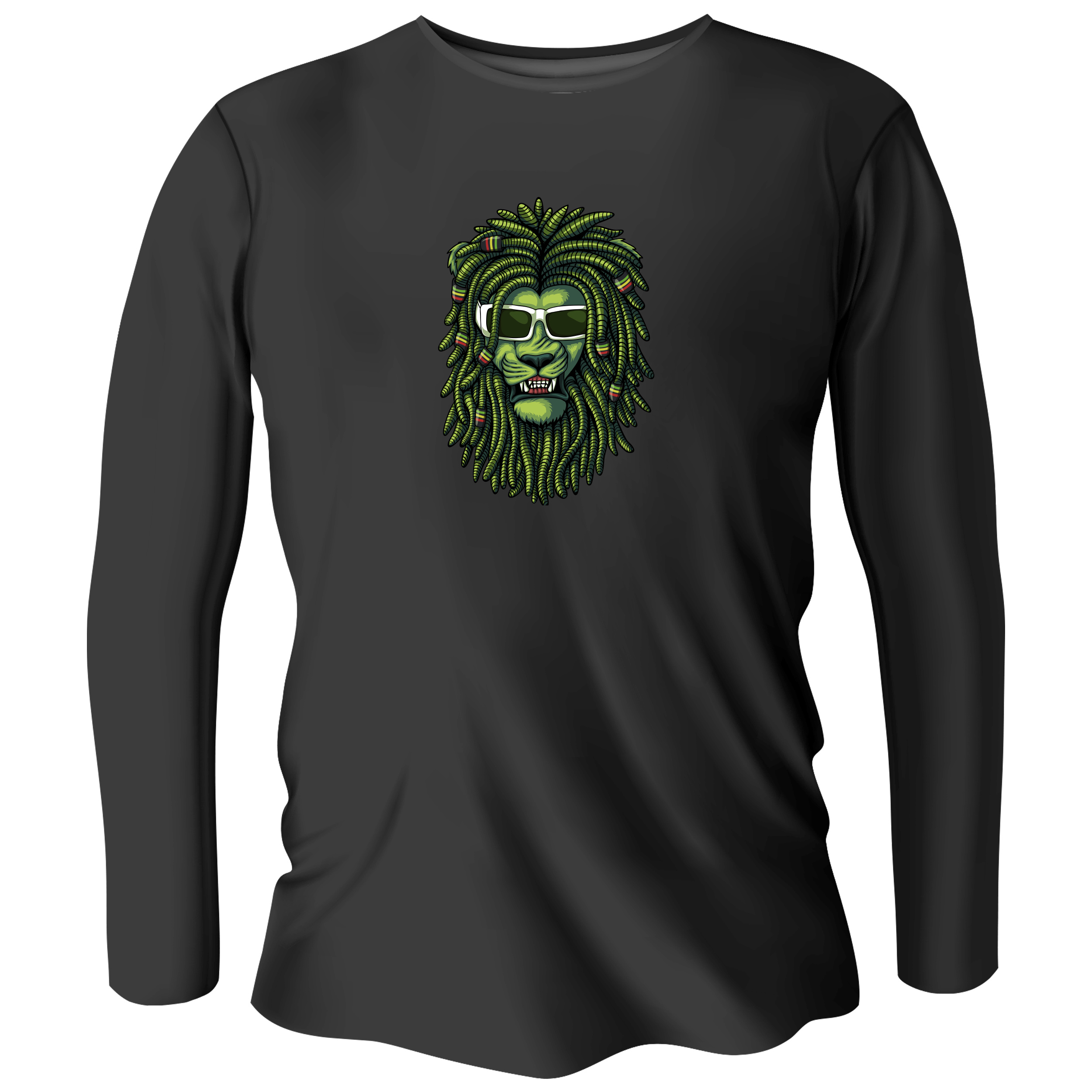 Лонгслив мужской чёрный хлопок/эластан Green lion M - фото 1 - Лонгсливы