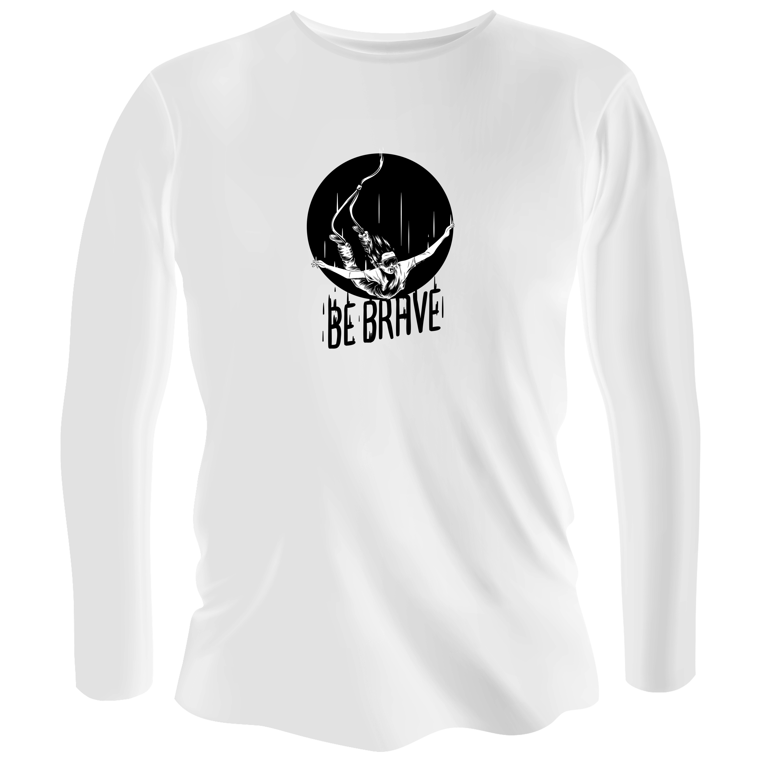Лонгслив мужской белый хлопок/эластан Dark be brave XS - фото 1 - Лонгсливы