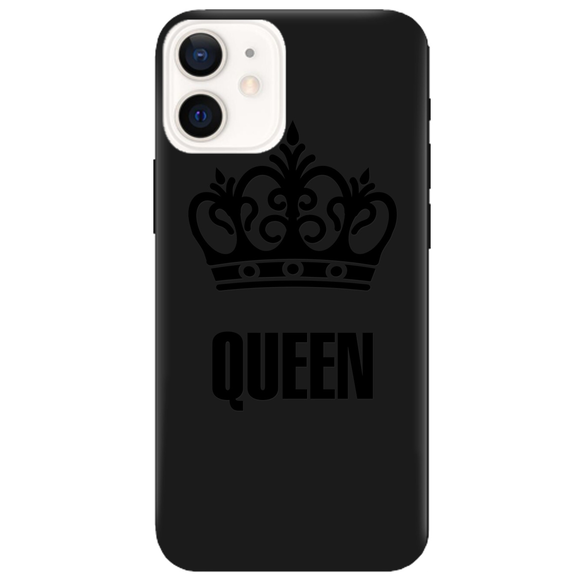 Чехол для Apple iPhone 12 черный матовый soft touch Queen - фото 1 - Чехлы для телефонов