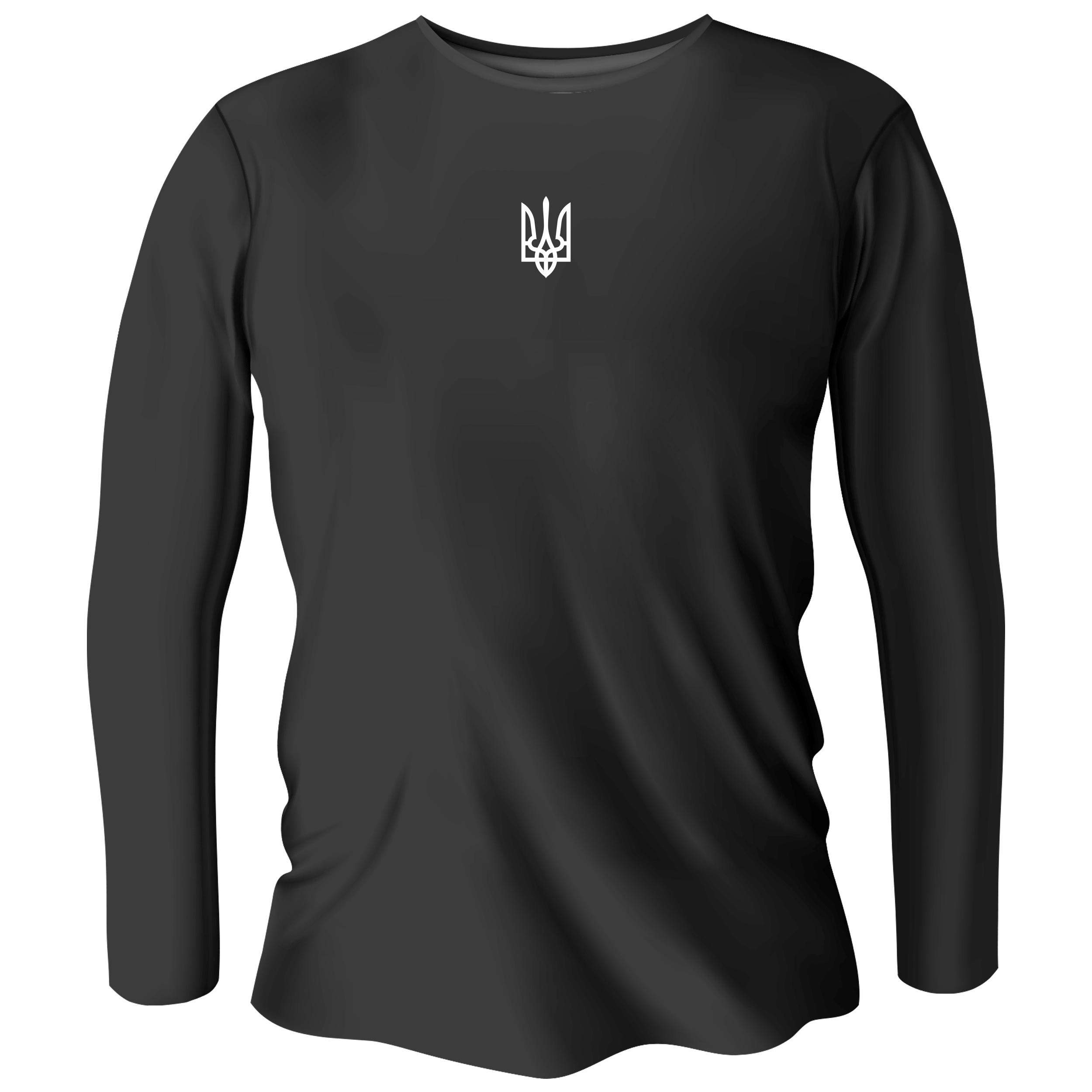 Лонгслив мужской чёрный хлопок/эластан Тризуб L - фото 1 Лонгслив мужской чёрный хлопок/эластан Тризуб L - фото 1 - Лонгсливы