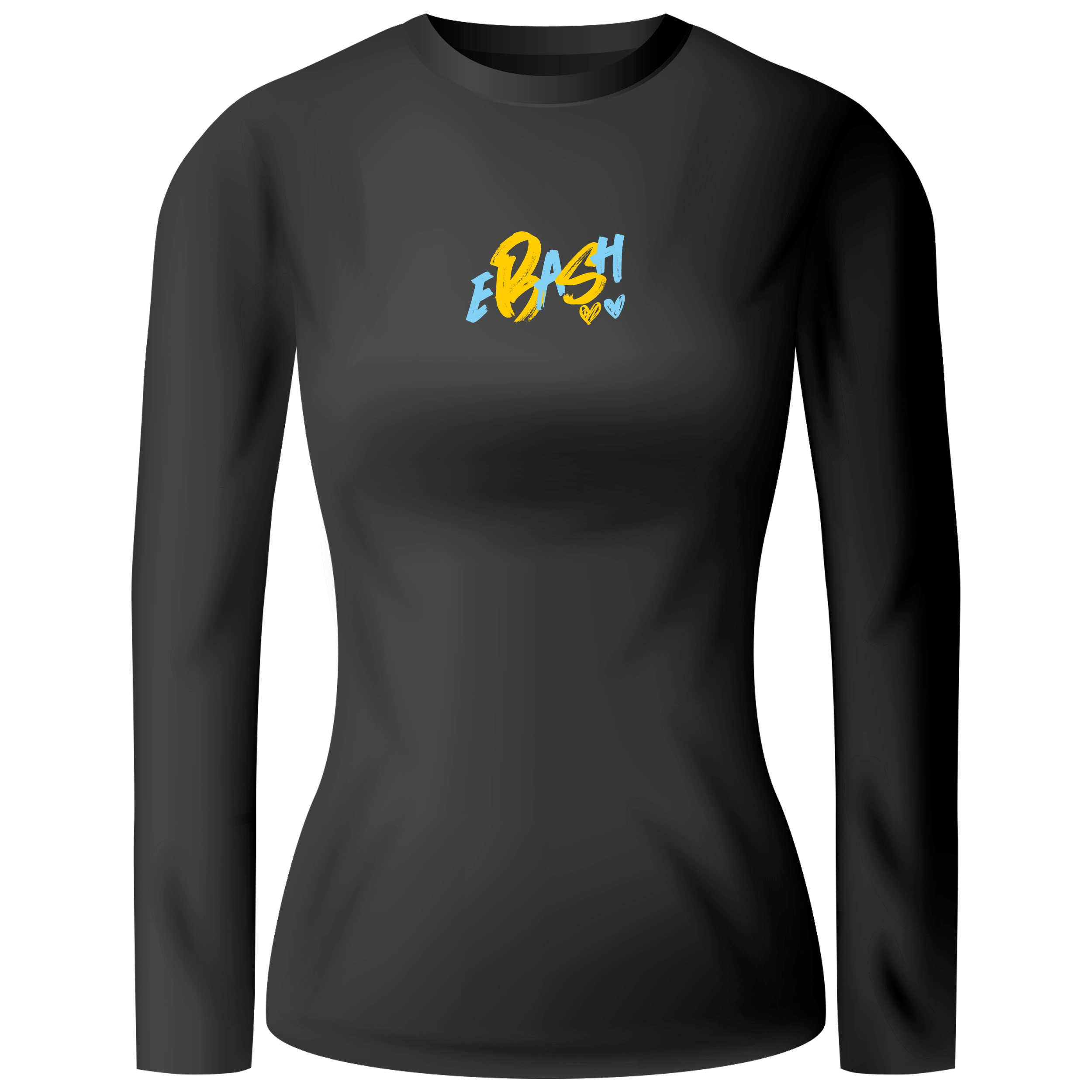 Лонгслів женский чорний бавовна/еластан Працюй S - фото 1 - Лонгсліви