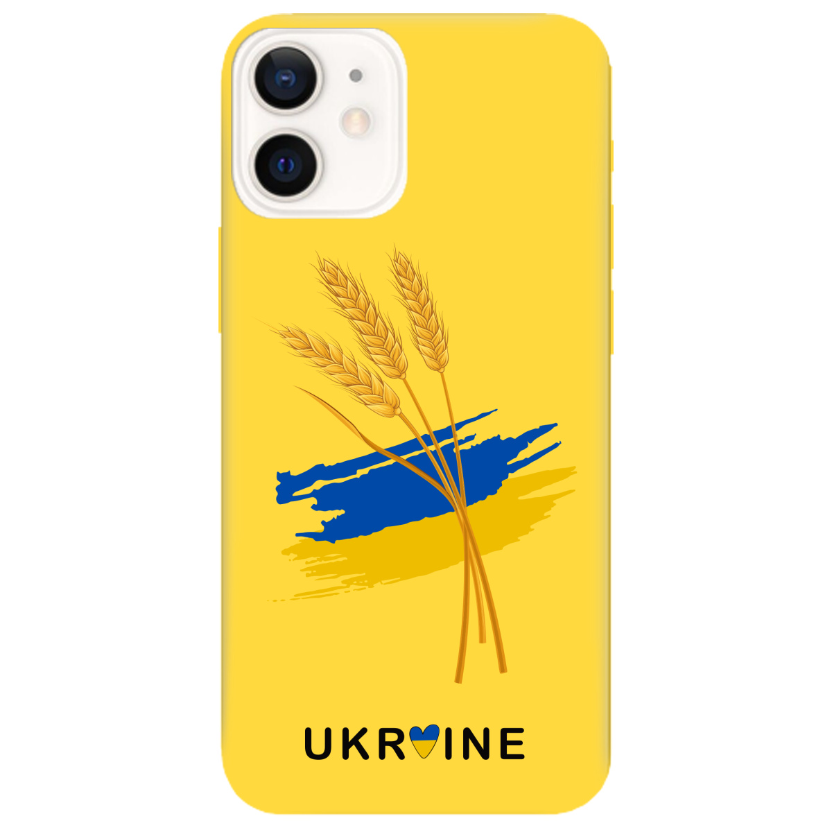 Чохол для Apple iPhone 12 желтый матовый soft touch Spikelets - фото 1 - Чохли для телефонів