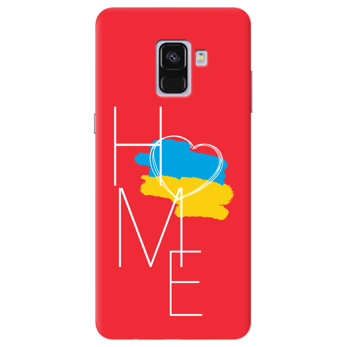 Чохол для Samsung Galaxy A8 2018 яскраво-червоний матовий soft touch Дім - фото 1 - Чохли для телефонів