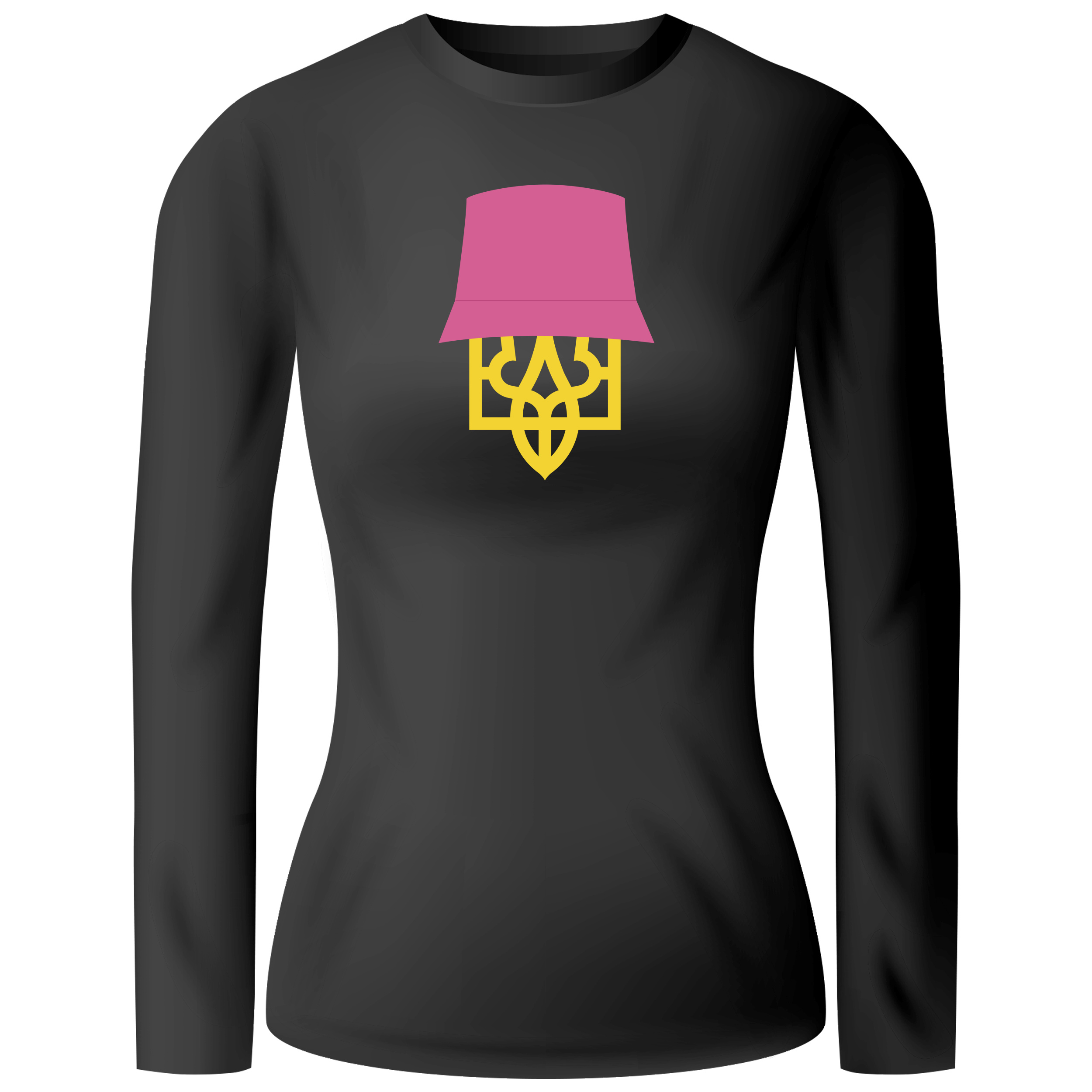 Лонгслив женский чёрный хлопок/эластан Kalush Orchestra L - фото 1 - Лонгсливы