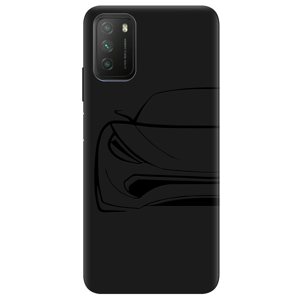 Чехол для Xiaomi Poco M3 черный матовый soft touch Sport Car - фото 1 - Чехлы для телефонов