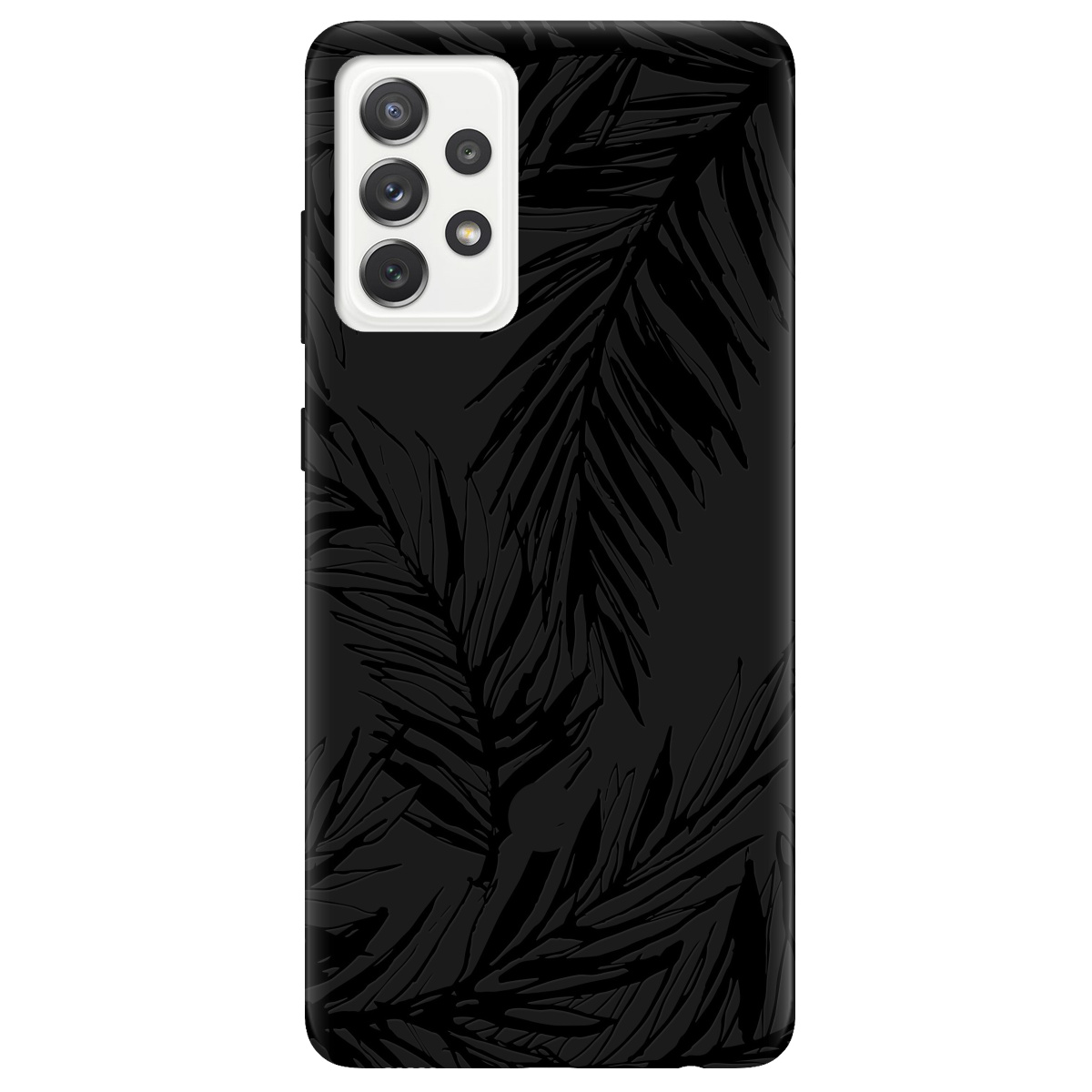 Чехол для Samsung Galaxy A72 черный матовый soft touch Tropics - фото 1 Чехол для Samsung Galaxy A72 черный матовый soft touch Tropics - фото 1 - Чехлы для телефонов