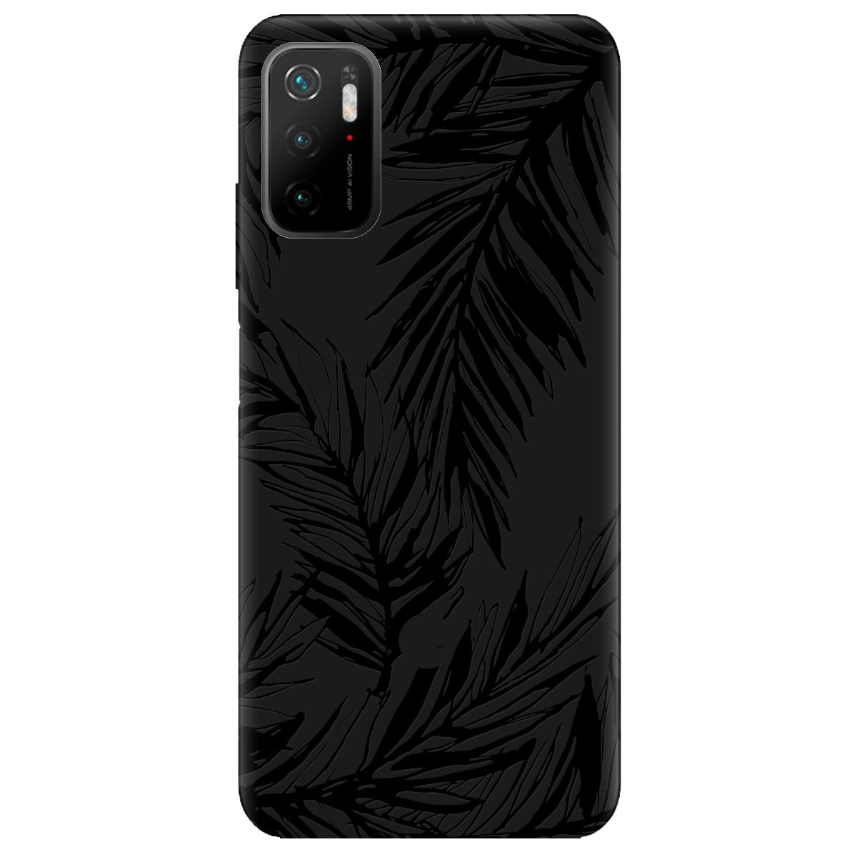 Чехол для Xiaomi Poco M3 Pro черный матовый soft touch Tropics - фото 1 - Чехлы для телефонов