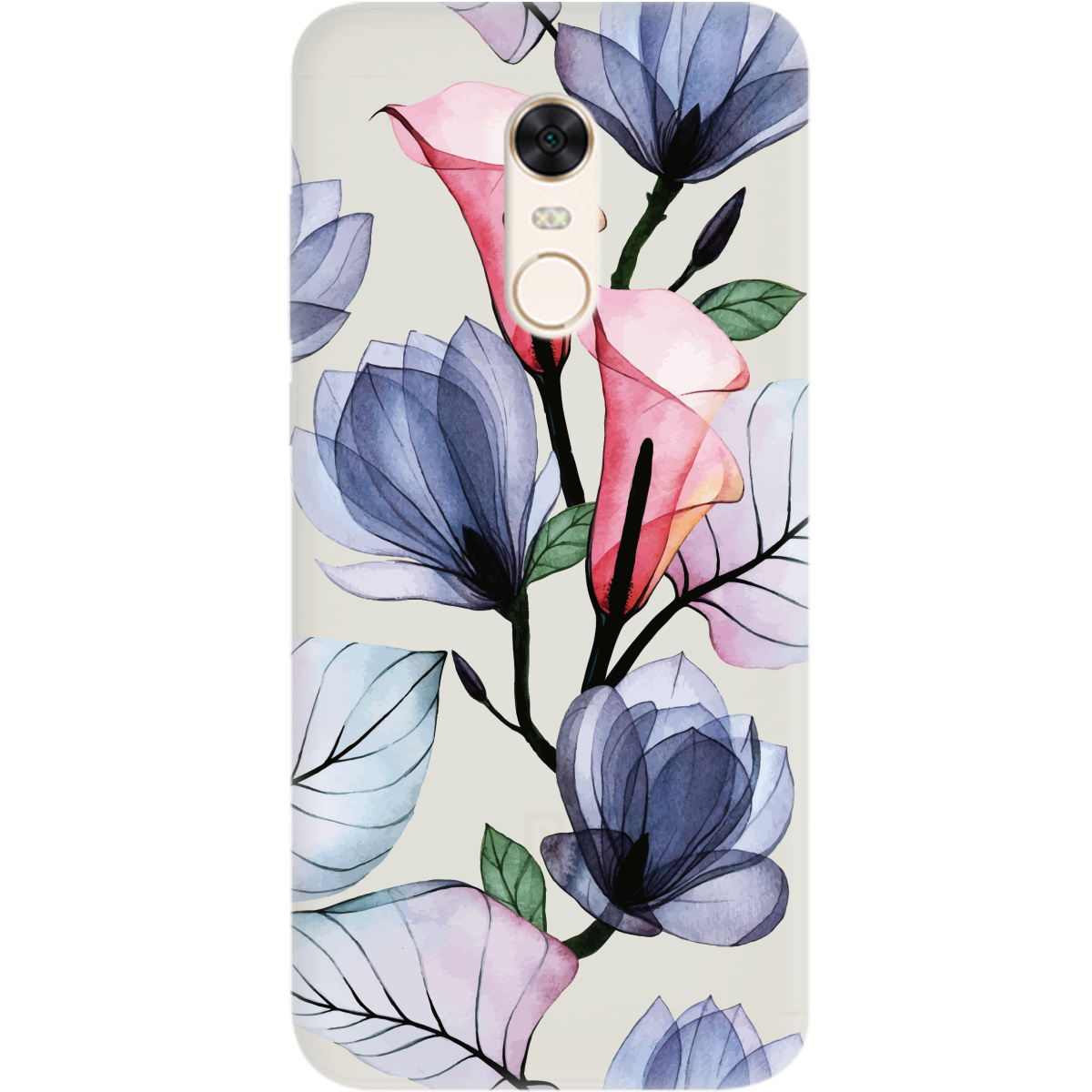 Чехол для Xiaomi Redmi 5 Plus полупрозрачный матовый soft touch Tropical flowers - фото 1 Чехол для Xiaomi Redmi 5 Plus полупрозрачный матовый soft touch Tropical flowers - фото 1 - Чехлы для телефонов
