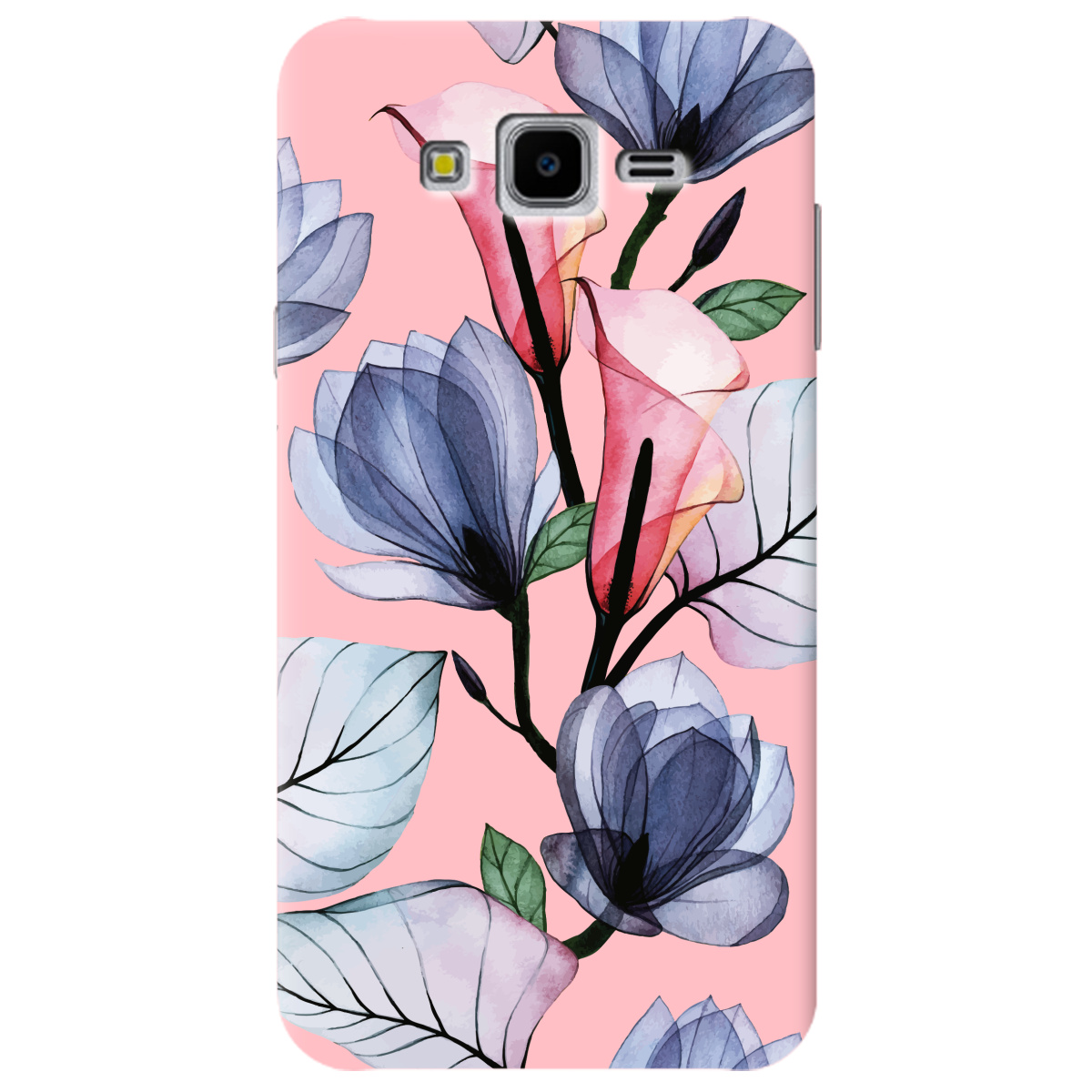 Чохол для Samsung Galaxy J7 Neo J701F/DS ніжно-рожевий матовий soft touch Tropical flowers - фото 1 Чохол для Samsung Galaxy J7 Neo J701F/DS ніжно-рожевий матовий soft touch Tropical flowers - фото 1 - Чохли для телефонів