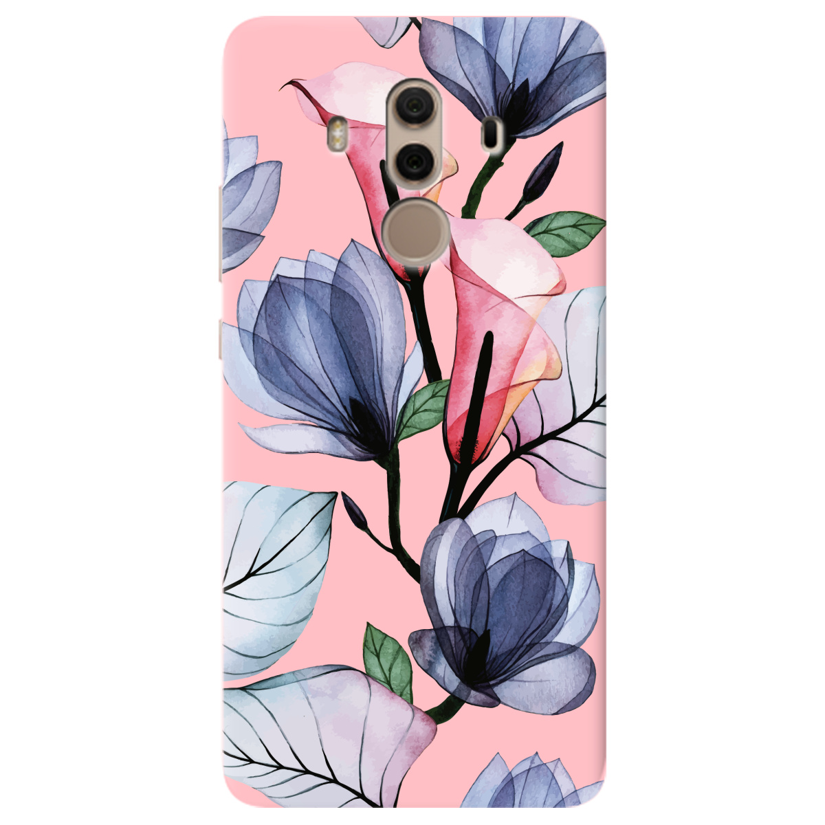 Чехол для Huawei Mate 10 Pro нежно-розовый матовый soft touch Tropical flowers - фото 1 - Чехлы для телефонов
