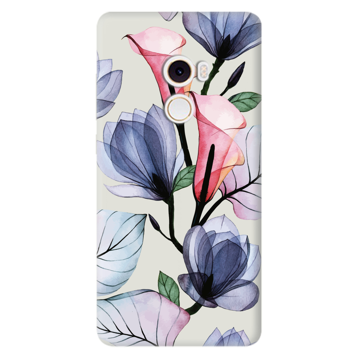 Чохол для Xiaomi Mi Mix 2 напівпрозорий матовий soft touch Tropical flowers - фото 1 - Чохли для телефонів