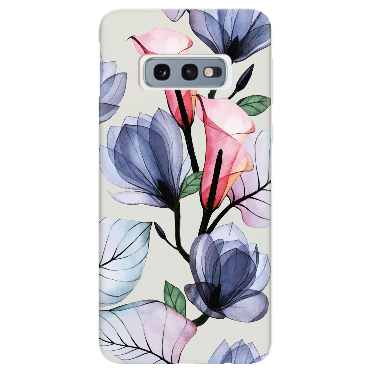 Чохол для Samsung Galaxy S10e напівпрозорий матовий soft touch Tropical flowers - фото 1 - Чохли для телефонів