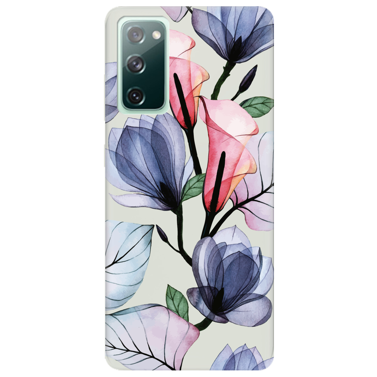 Чохол для Samsung Galaxy S20 FE напівпрозорий матовий soft touch Tropical flowers - фото 1 - Чохли для телефонів