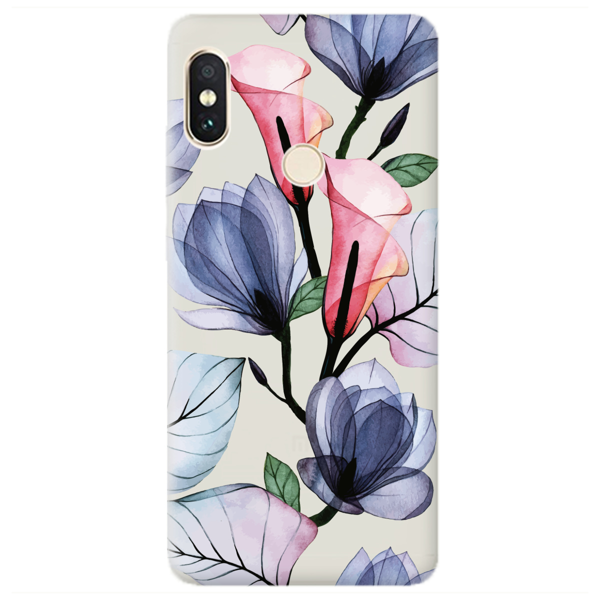 Чохол для Xiaomi Redmi Note 5 напівпрозорий матовий soft touch Tropical flowers - фото 1 - Чохли для телефонів