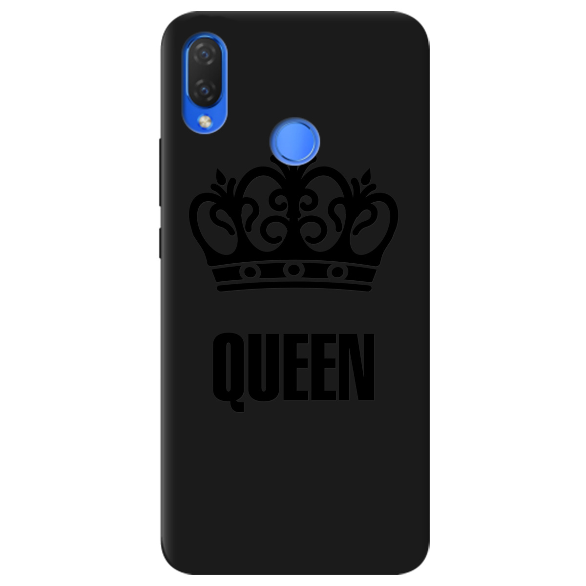 Чохол для Huawei P Smart Plus чорний матовий soft touch Queen - фото 1 - Чохли для телефонів