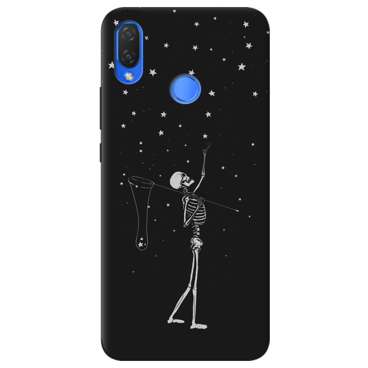 Чехол для Huawei P Smart Plus черный матовый soft touch Stars night - фото 1 - Чехлы для телефонов