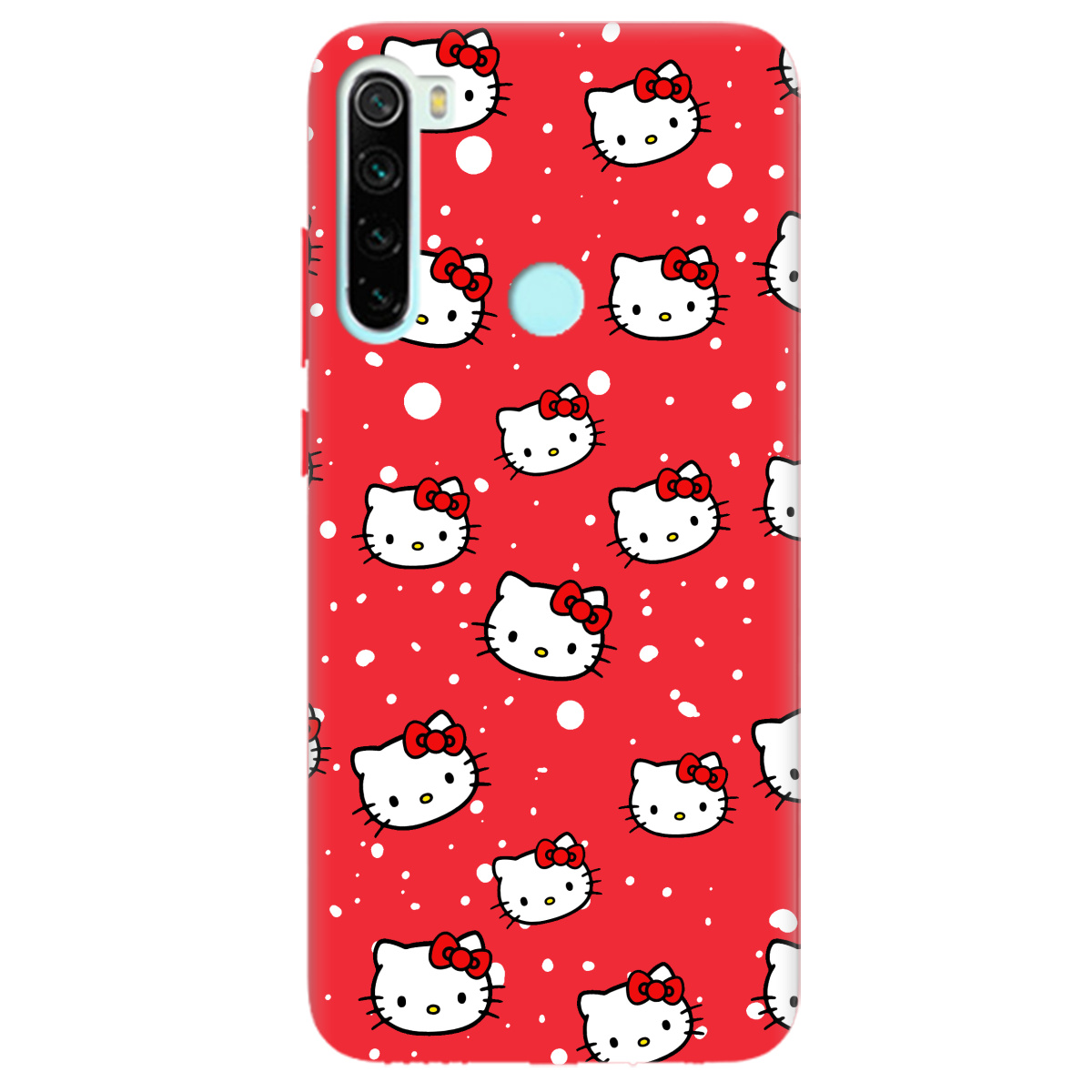 Чохол для Xiaomi Redmi Note 8 яскраво-червоний матовий soft touch Hello Kitty - фото 1 Чохол для Xiaomi Redmi Note 8 яскраво-червоний матовий soft touch Hello Kitty - фото 1 - Чохли для телефонів