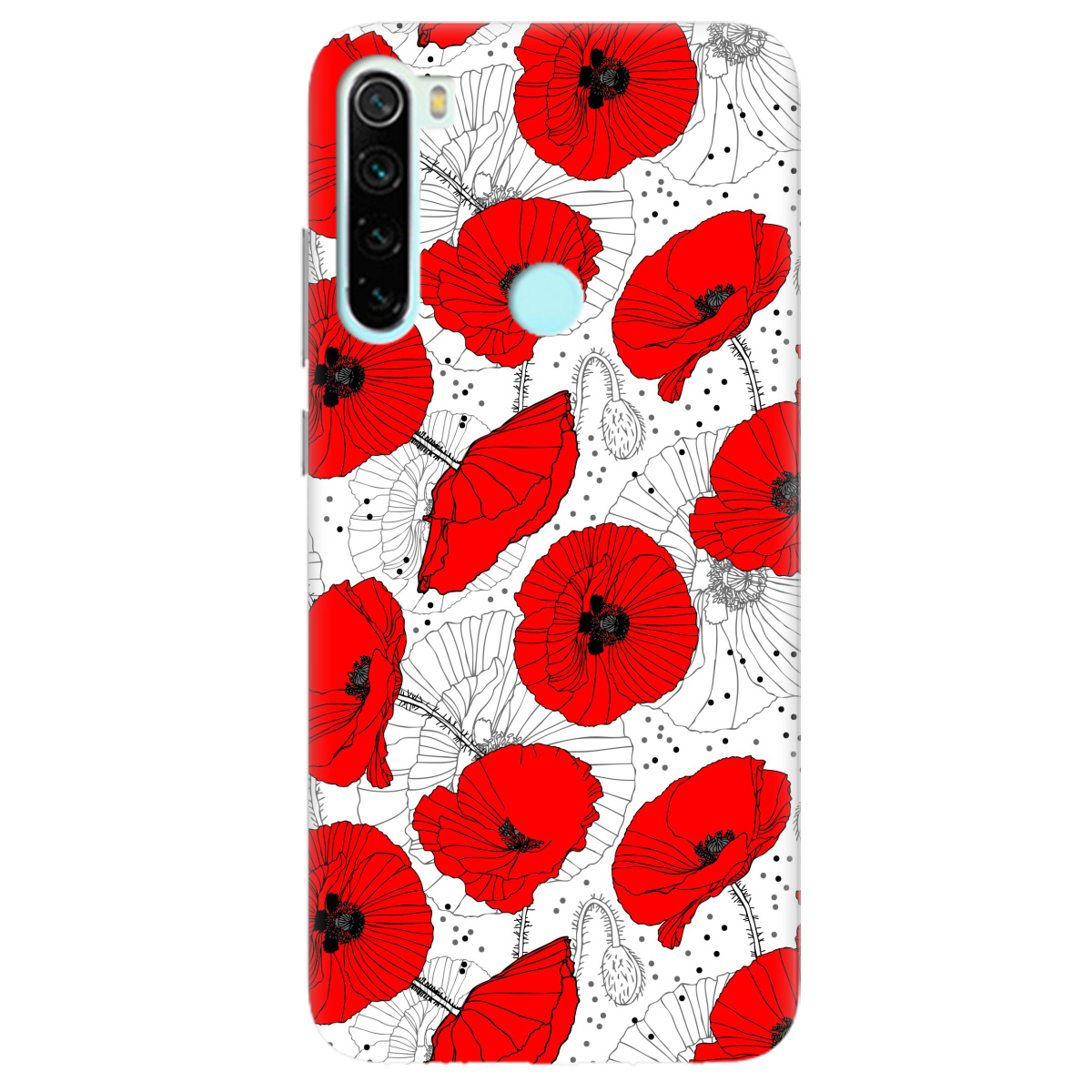 Чохол для Xiaomi Redmi Note 8 Red flower - фото 1 Чохол для Xiaomi Redmi Note 8 Red flower - фото 1 - Чохли для телефонів