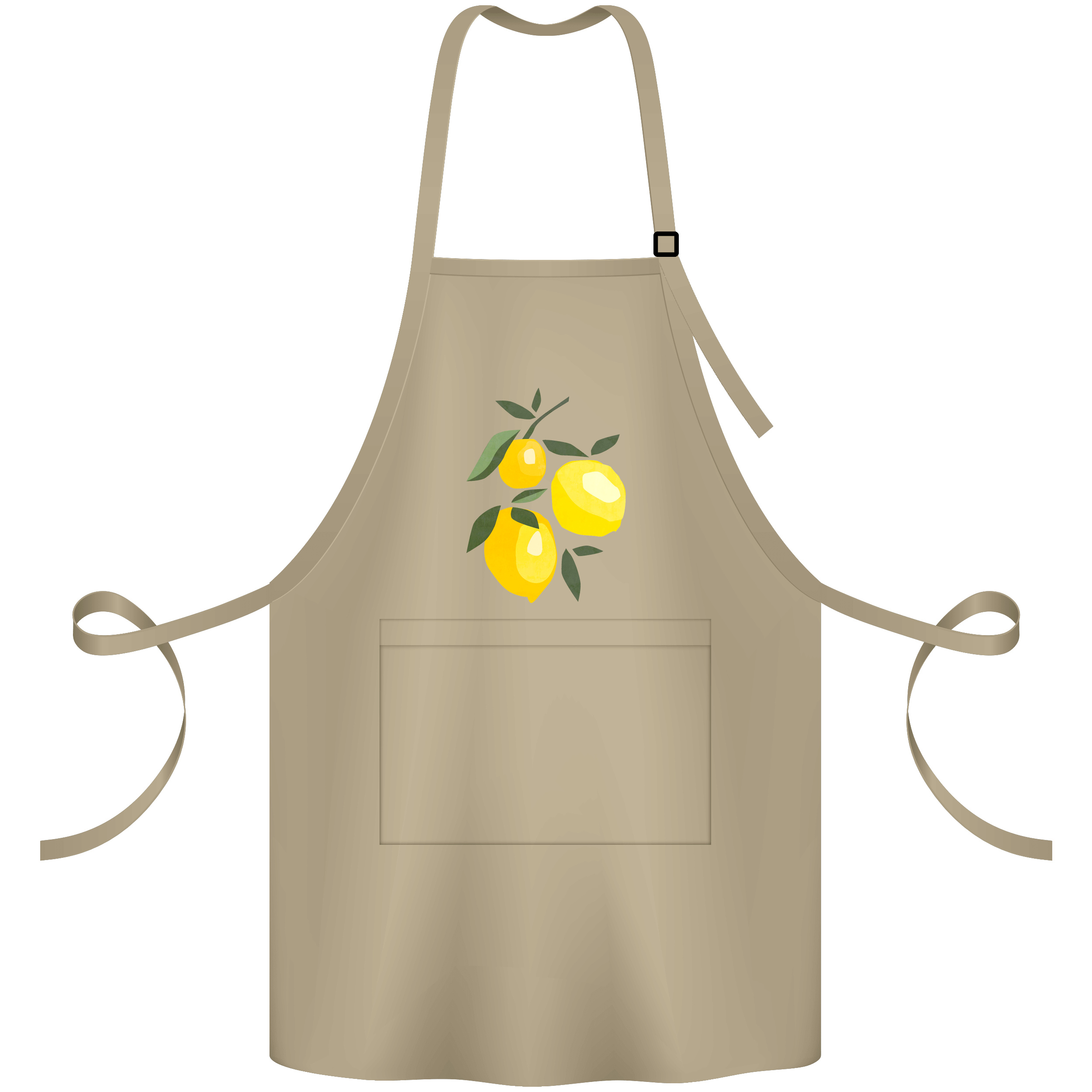 Фартух саржевий з регульованою лямкою і кишенею бежевий Lemon branch - фото 1 - Фартухи
