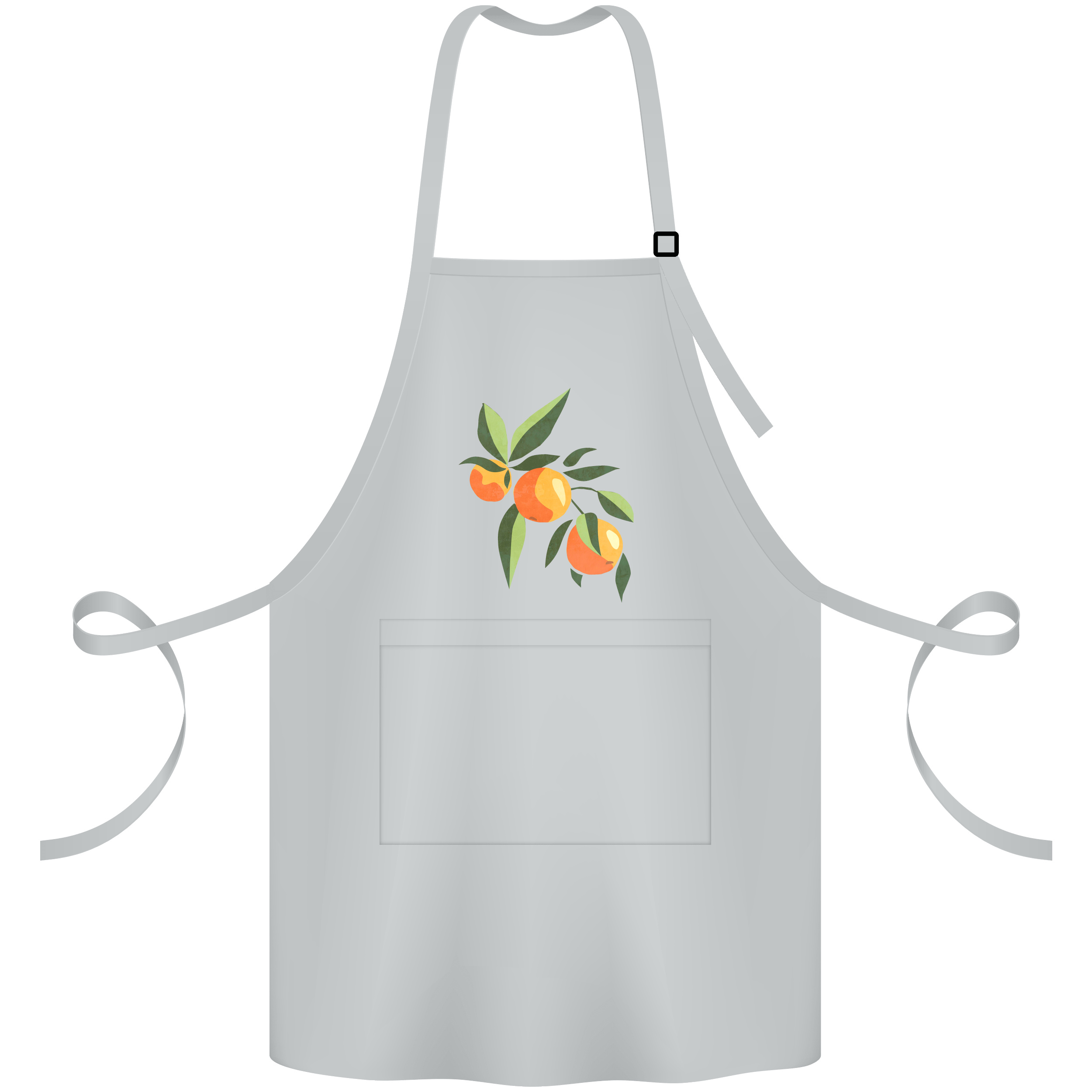 Фартук саржевый с регулирующейся лямкой и карманом серый Orange branch - фото 1 - Фартуки