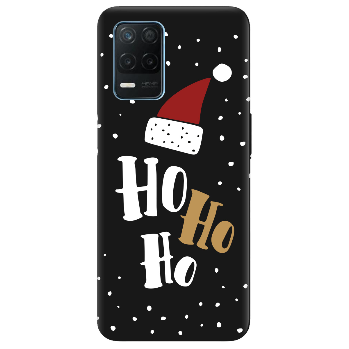 Чехол для Realme 8 4G черный матовый soft touch Ho-ho-ho - фото 1 - Чехлы для телефонов