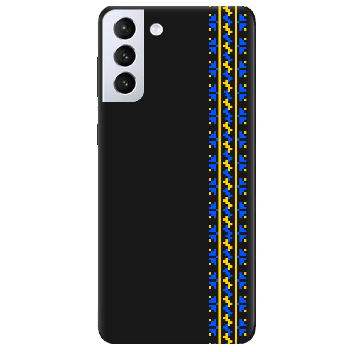 Чохол для Samsung Galaxy S21 Plus чорний матовий soft touch Embroidery - фото 1 - Чохли для телефонів