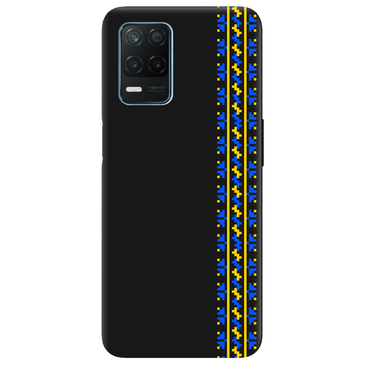 Чехол для Realme 8 4G черный матовый soft touch Embroidery - фото 1 Чехол для Realme 8 4G черный матовый soft touch Embroidery - фото 1 - Чехлы для телефонов