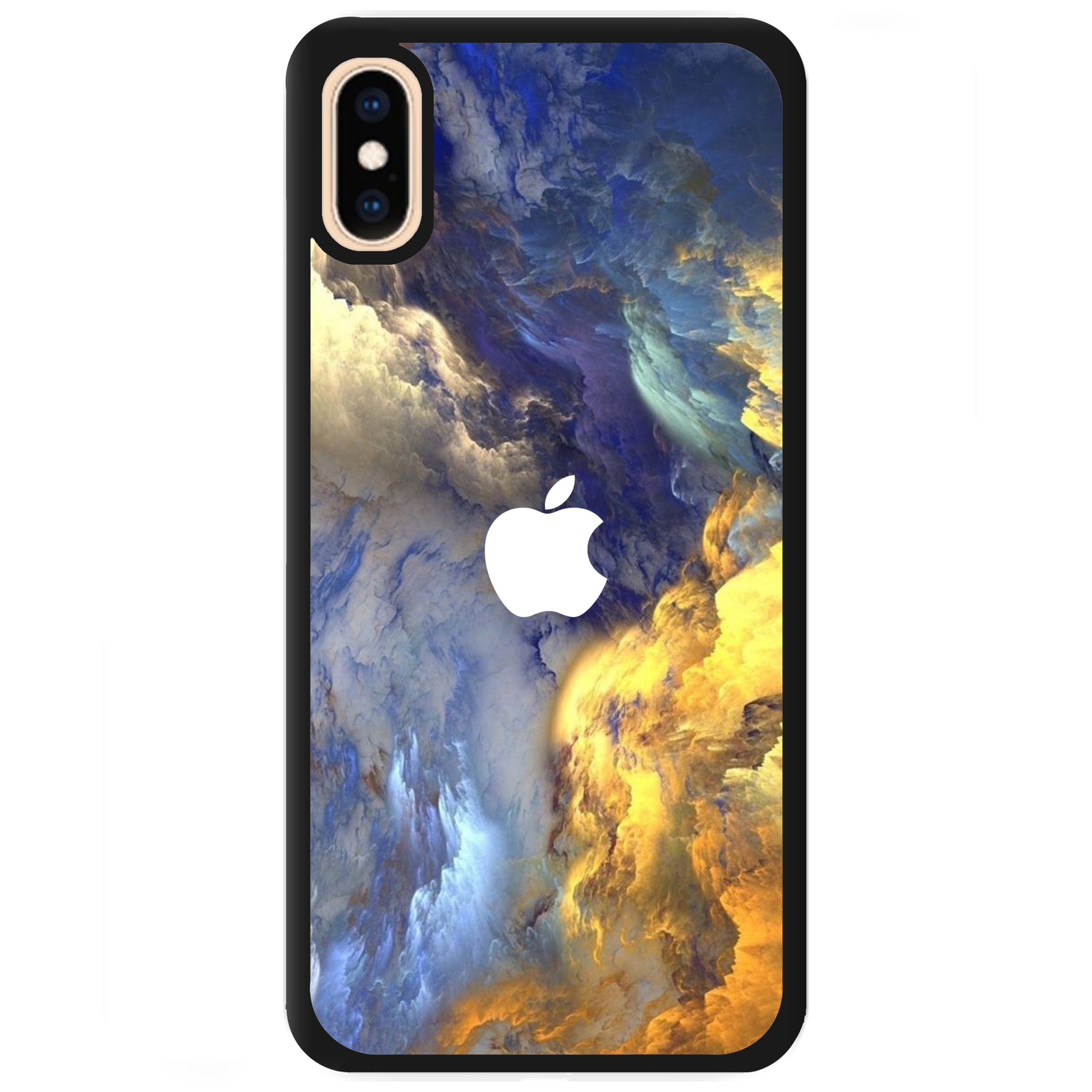 Чехол для Apple iPhone XS Max пластиковый с чёрными силиконовыми бортиками Fiery skies - фото 1 - Чехлы для телефонов