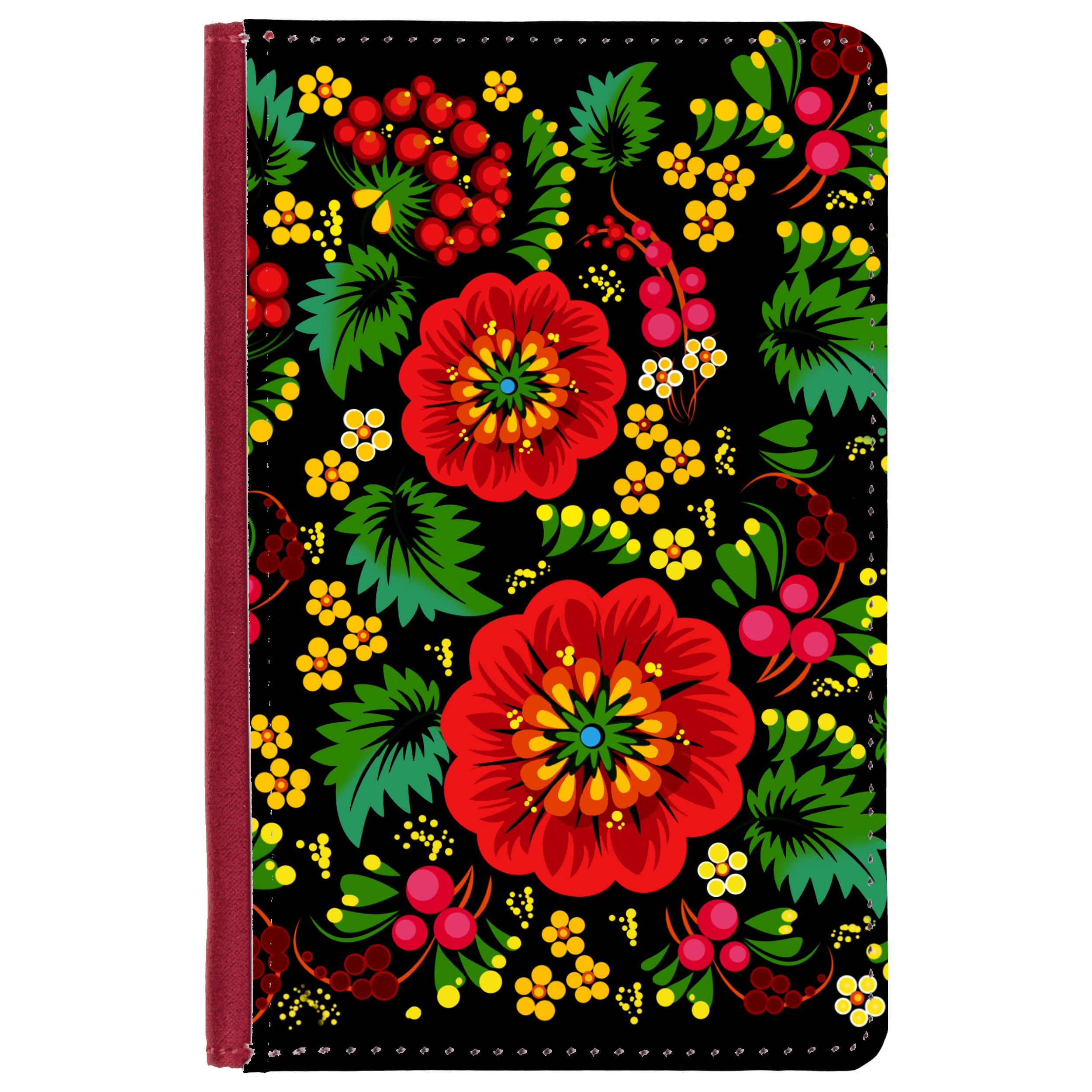 Обложка для паспорта красная Ukrainian art - фото 1 - Обложки для паспорта