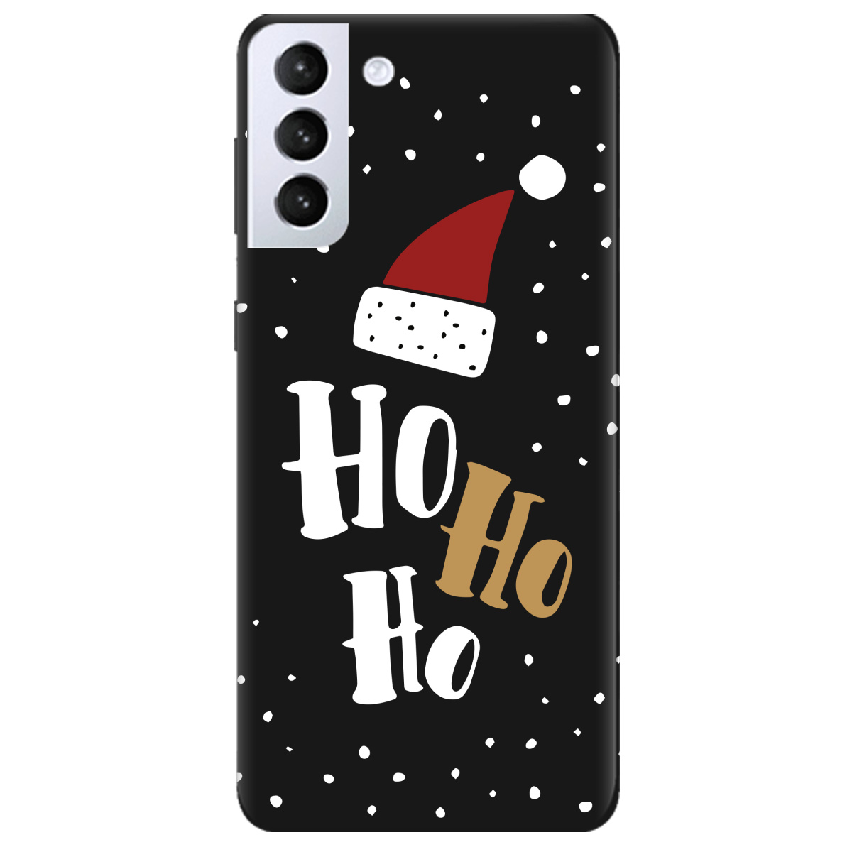 Чехол для Samsung Galaxy S21 черный матовый soft touch Ho-ho-ho - фото 1 - Чехлы для телефонов