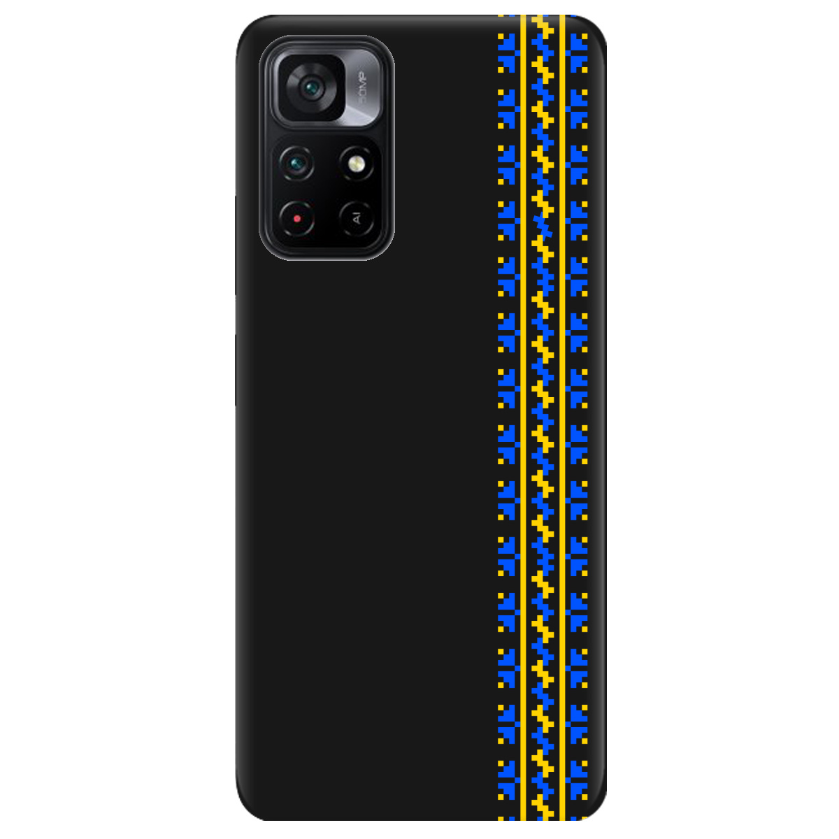 Чехол для Xiaomi Poco M4 Pro 5G черный матовый soft touch Embroidery - фото 1 - Чехлы для телефонов