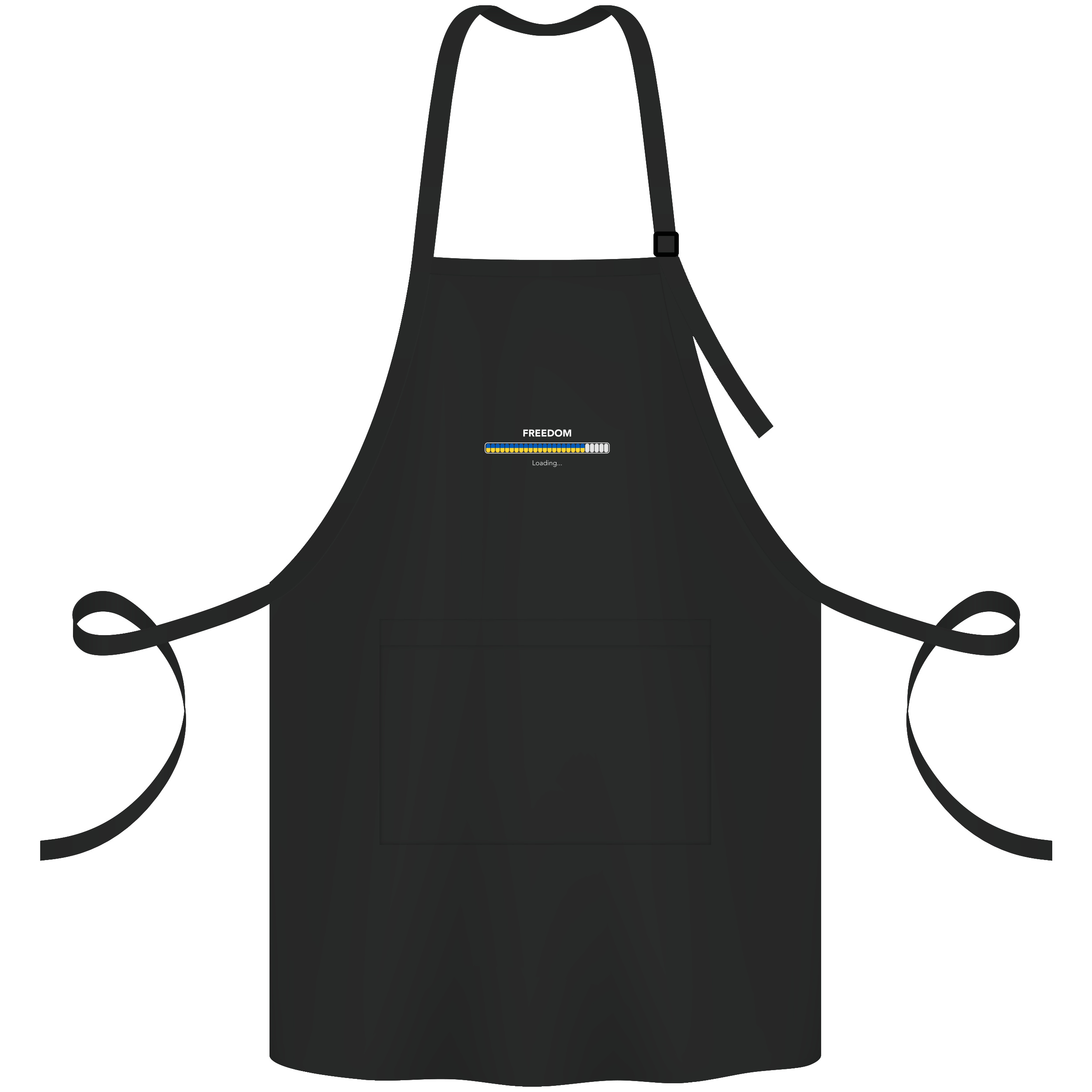 Фартух саржевий з регульованою лямкою і кишенею чорний Freedom loading - фото 1 - Фартухи