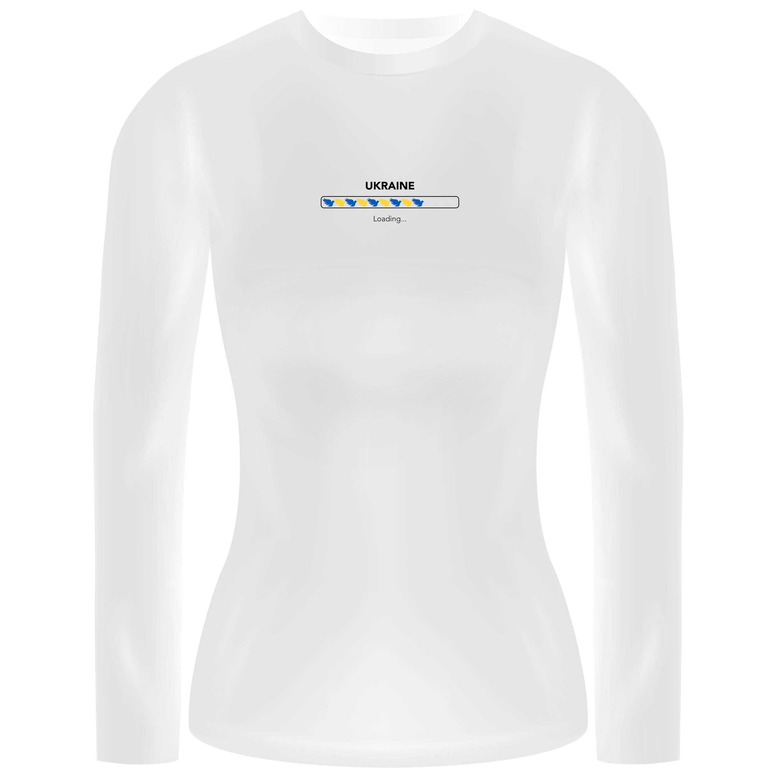 Лонгслив женский белый хлопок/эластан Peace for Ukraine loading XS - фото 1 - Лонгсливы