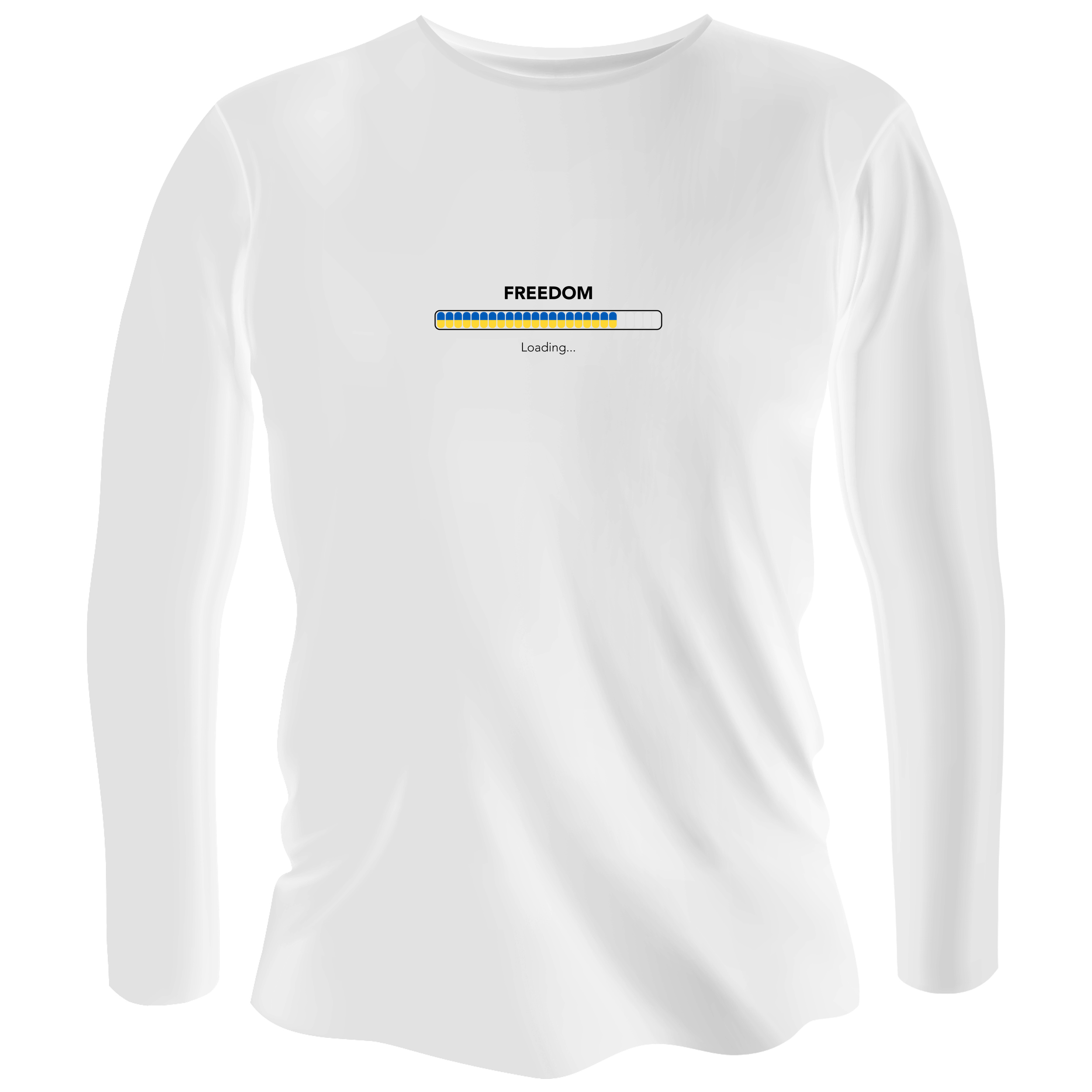 Лонгслив мужской белый хлопок/эластан Freedom loading XS - фото 1 - Лонгсливы