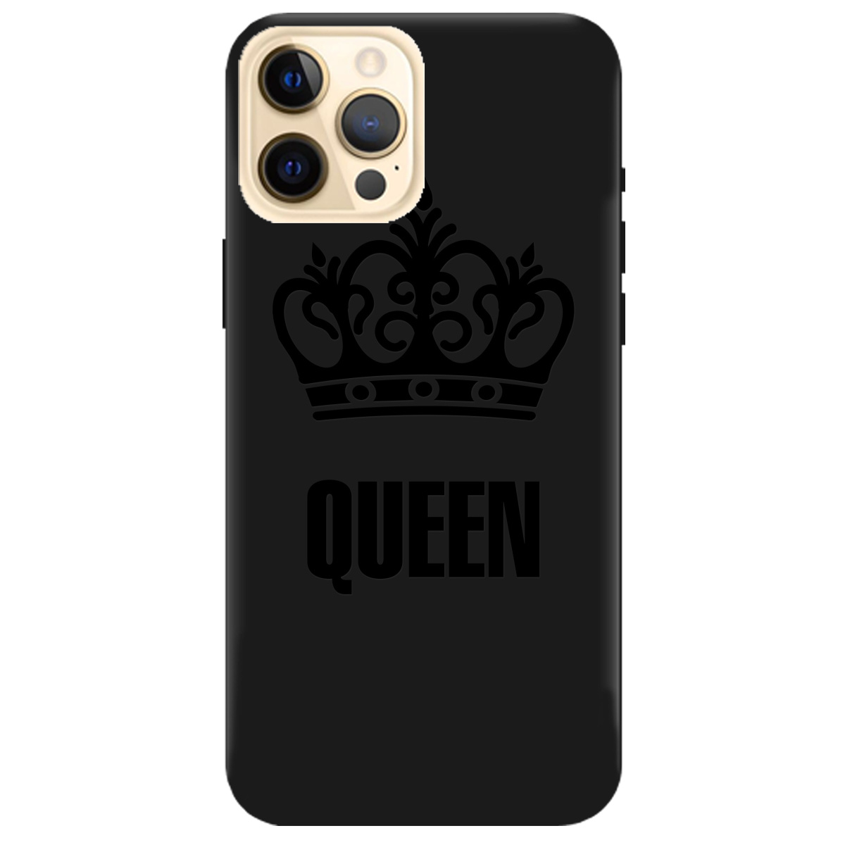 Чехол для Apple iPhone 12 Pro Max черный матовый soft touch Queen - фото 1 - Чехлы для телефонов