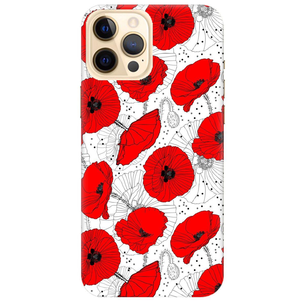 Чехол для Apple iPhone 12 Pro Max Red flower - фото 1 - Чехлы для телефонов
