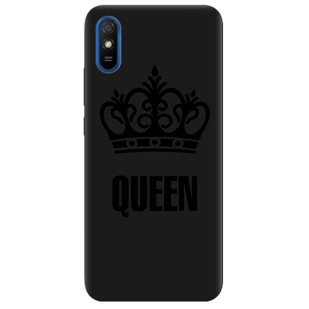 Чохол для Xiaomi Redmi 9A чорний матовий soft touch Queen - фото 1 - Чохли для телефонів