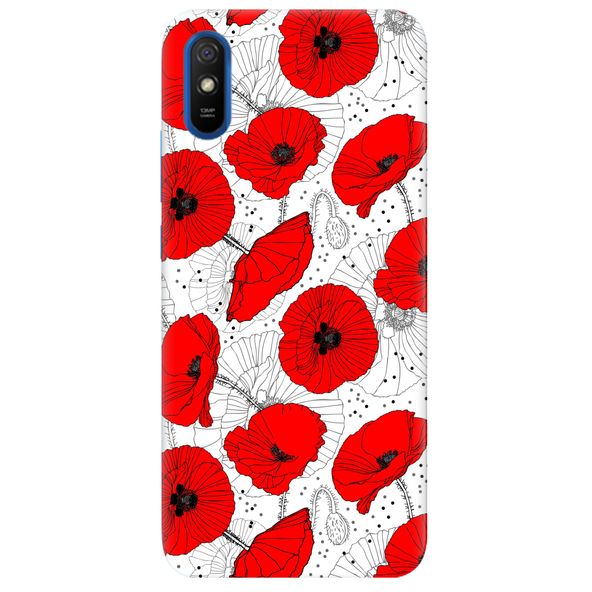 Чехол для Xiaomi Redmi 9A Red flower - фото 1 - Чехлы для телефонов
