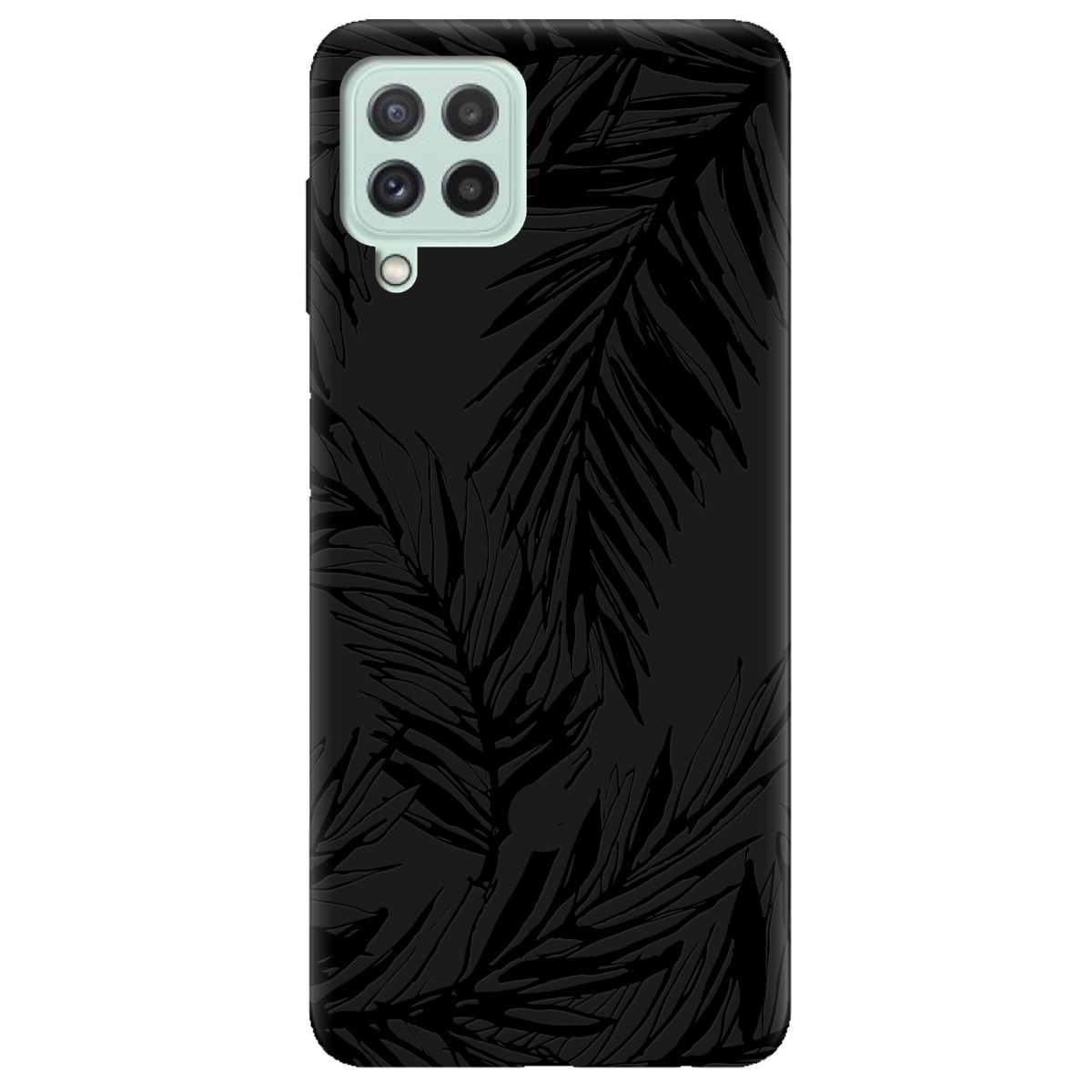 Чохол для Samsung Galaxy A22 4G чорний матовий soft touch Tropics - фото 1 Чохол для Samsung Galaxy A22 4G чорний матовий soft touch Tropics - фото 1 - Чохли для телефонів
